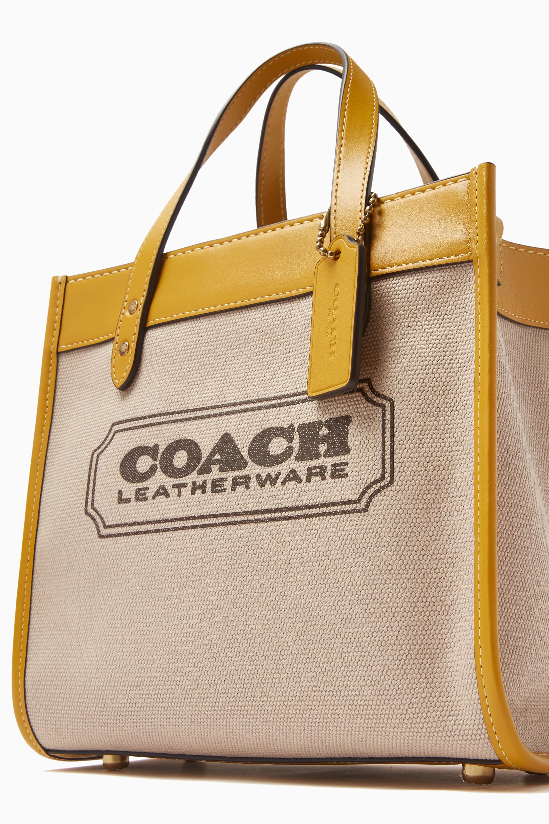 Buy Coach Yellow Field Tote 22 Bag in Canvas Leather For Women Online Ounass UAE