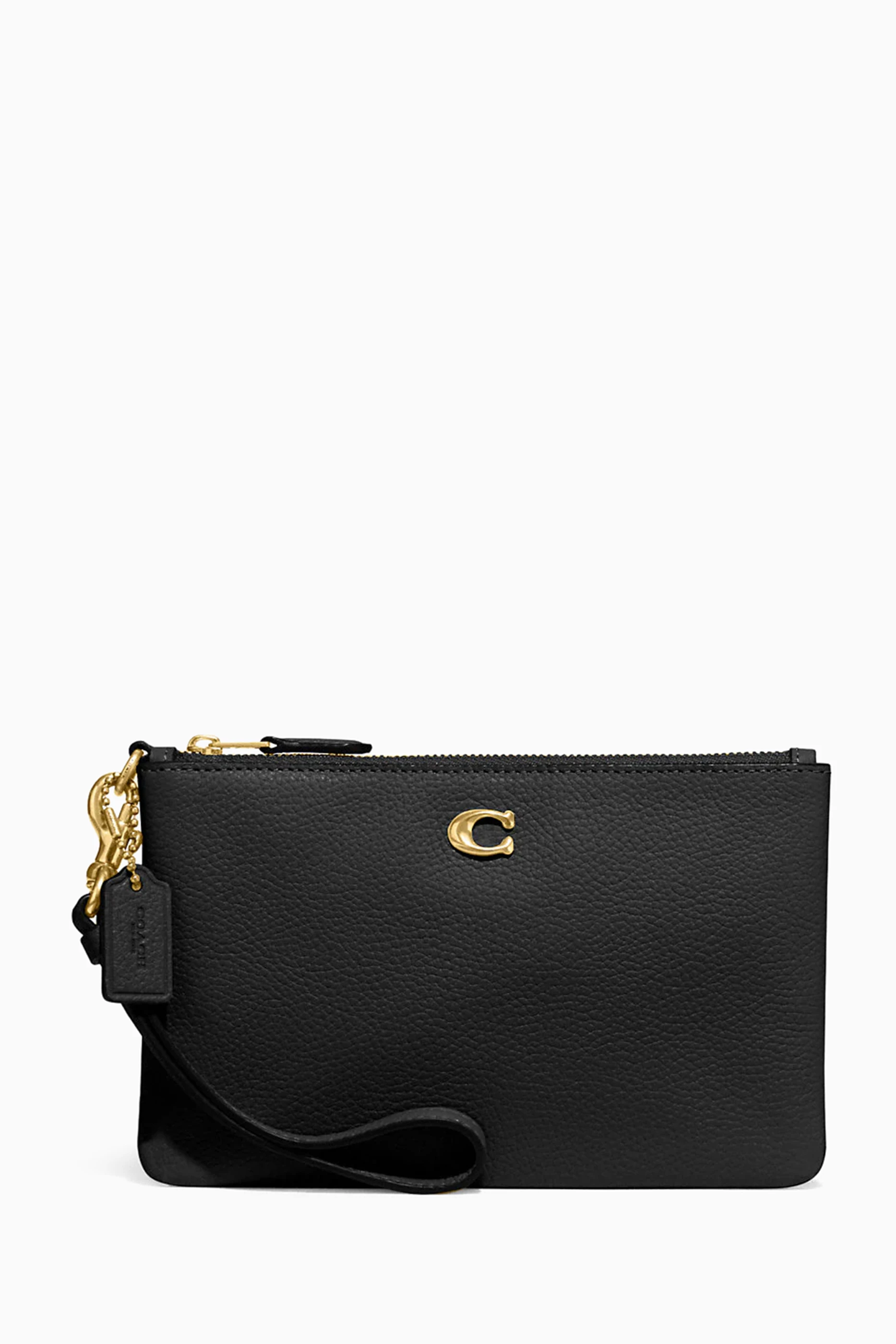 Buy Coach Black Small Wristlet Pouch in Leather For Women Online Ounass UAE
