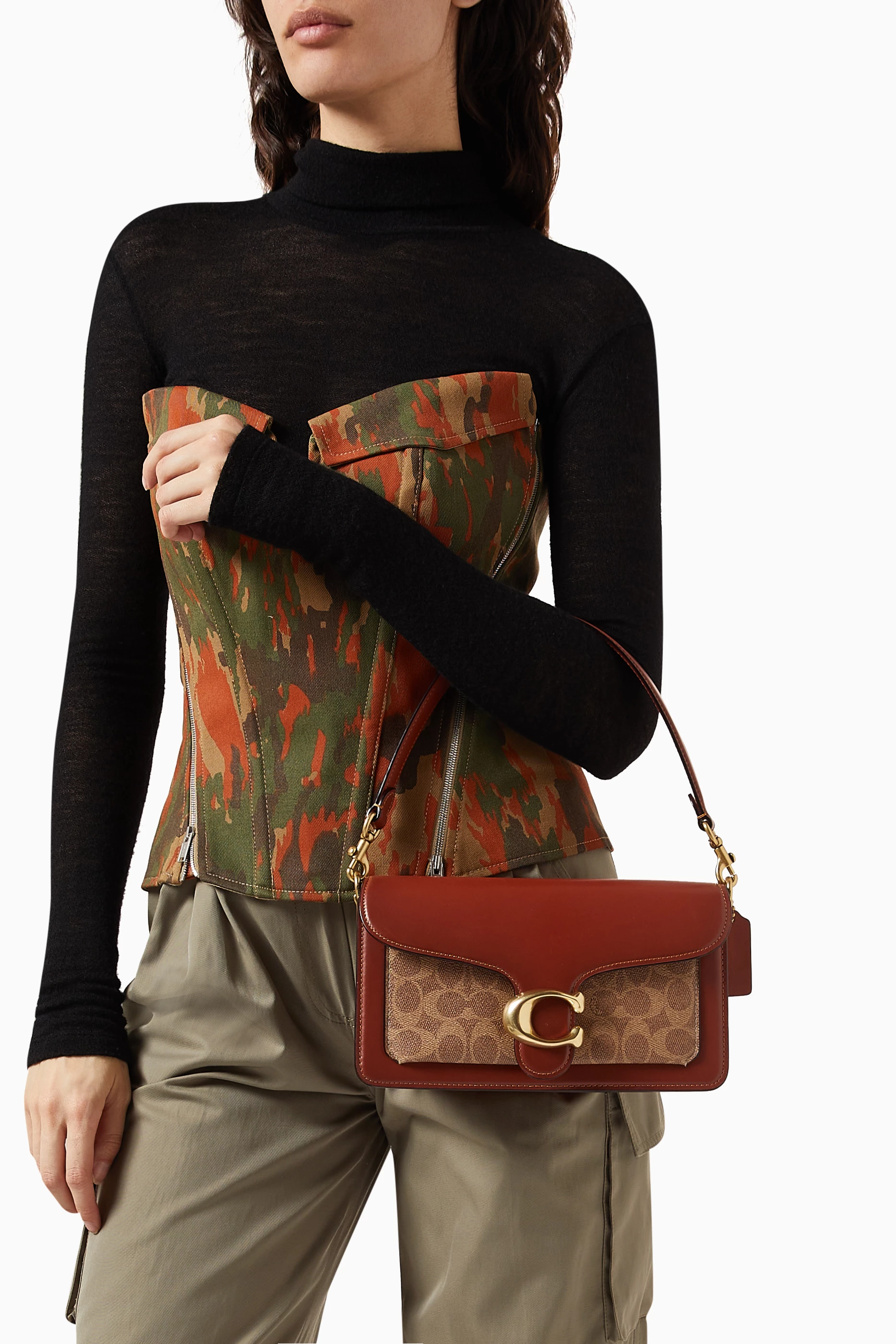 Tabby shoulder bag 26 with signature canvas outlet