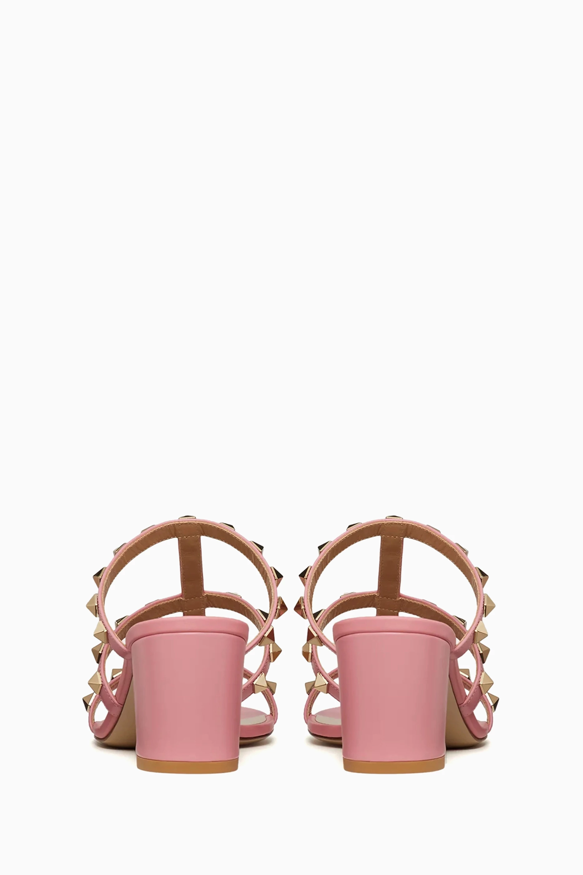 Buy Valentino Garavani Pink Valentino Garavani Rockstud 60 Slide Sandals in Leather For Women Online Ounass UAE