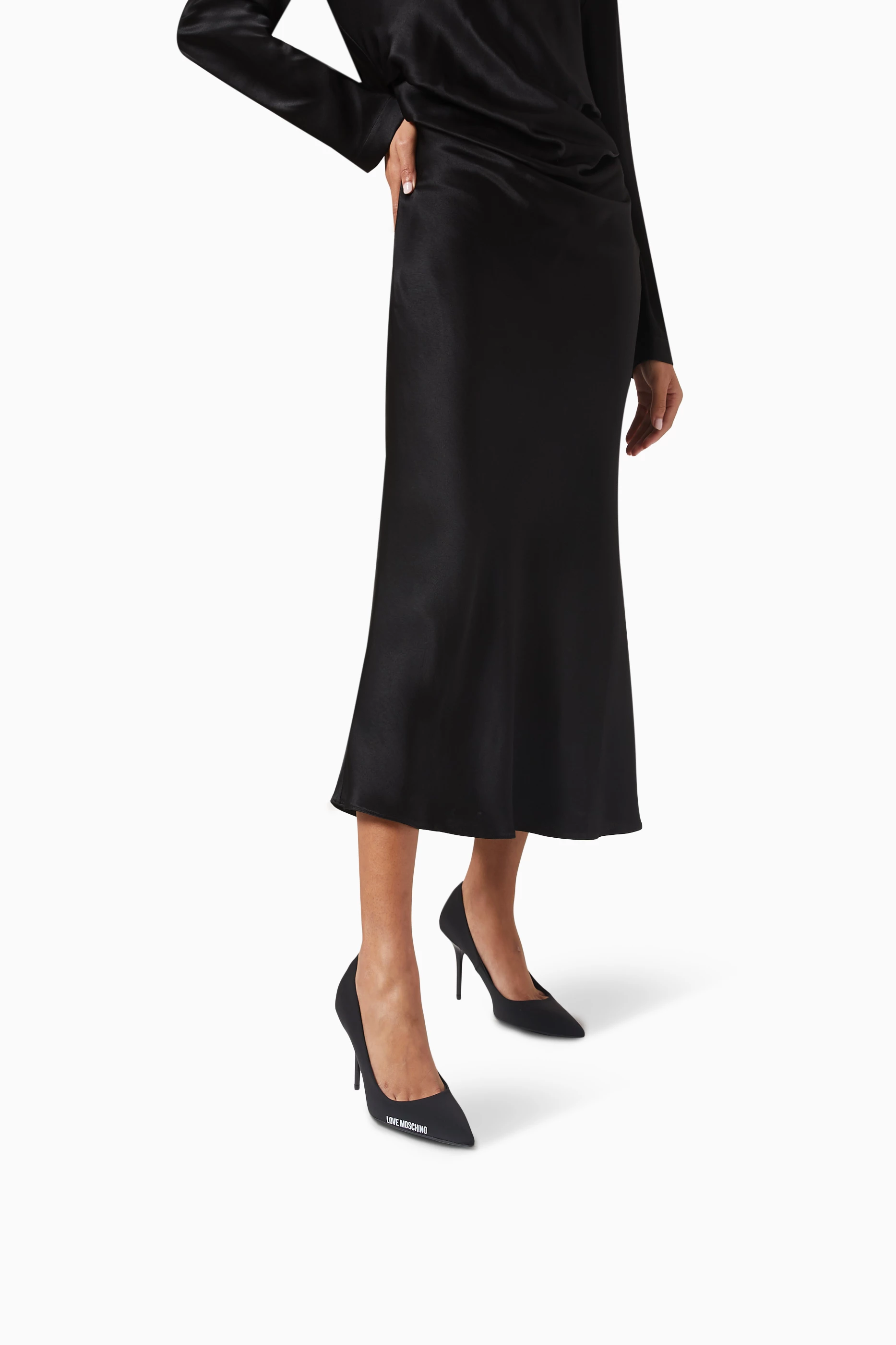 Moschino black leather dress shop