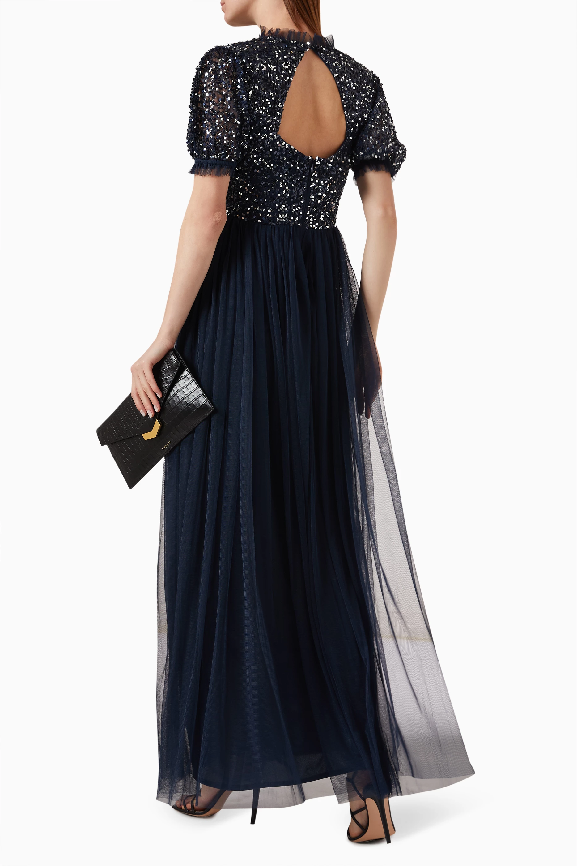 maya bridesmaid dress navy Maya Deluxe | Maya Navy Bridesmaid Embellished One Shoulder Maxi Dress