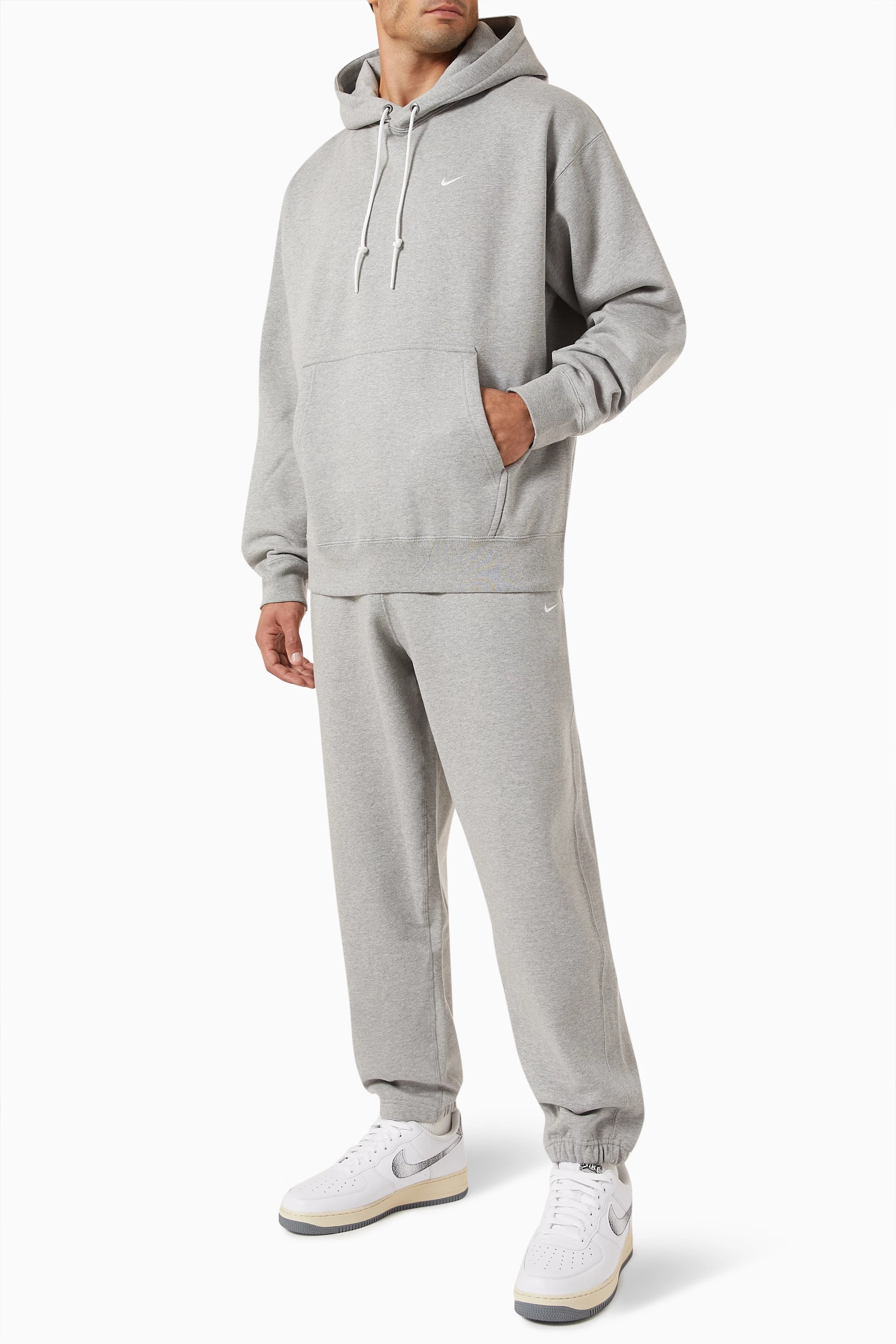 Buy Nike Grey Swoosh Sweatpants in Fleece For Men Online Ounass UAE