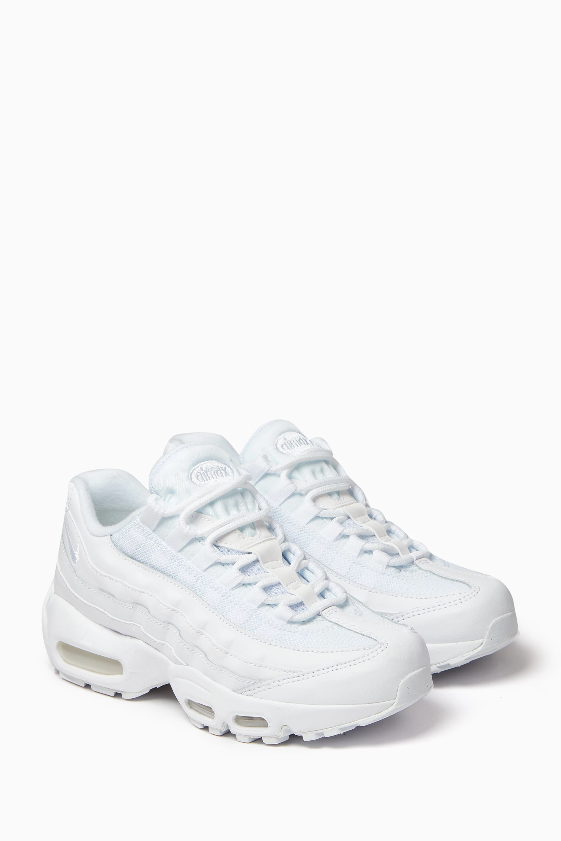 Buy Nike White Air Max 95 Sneakers in Mesh Leather For Boys Online Ounass UAE