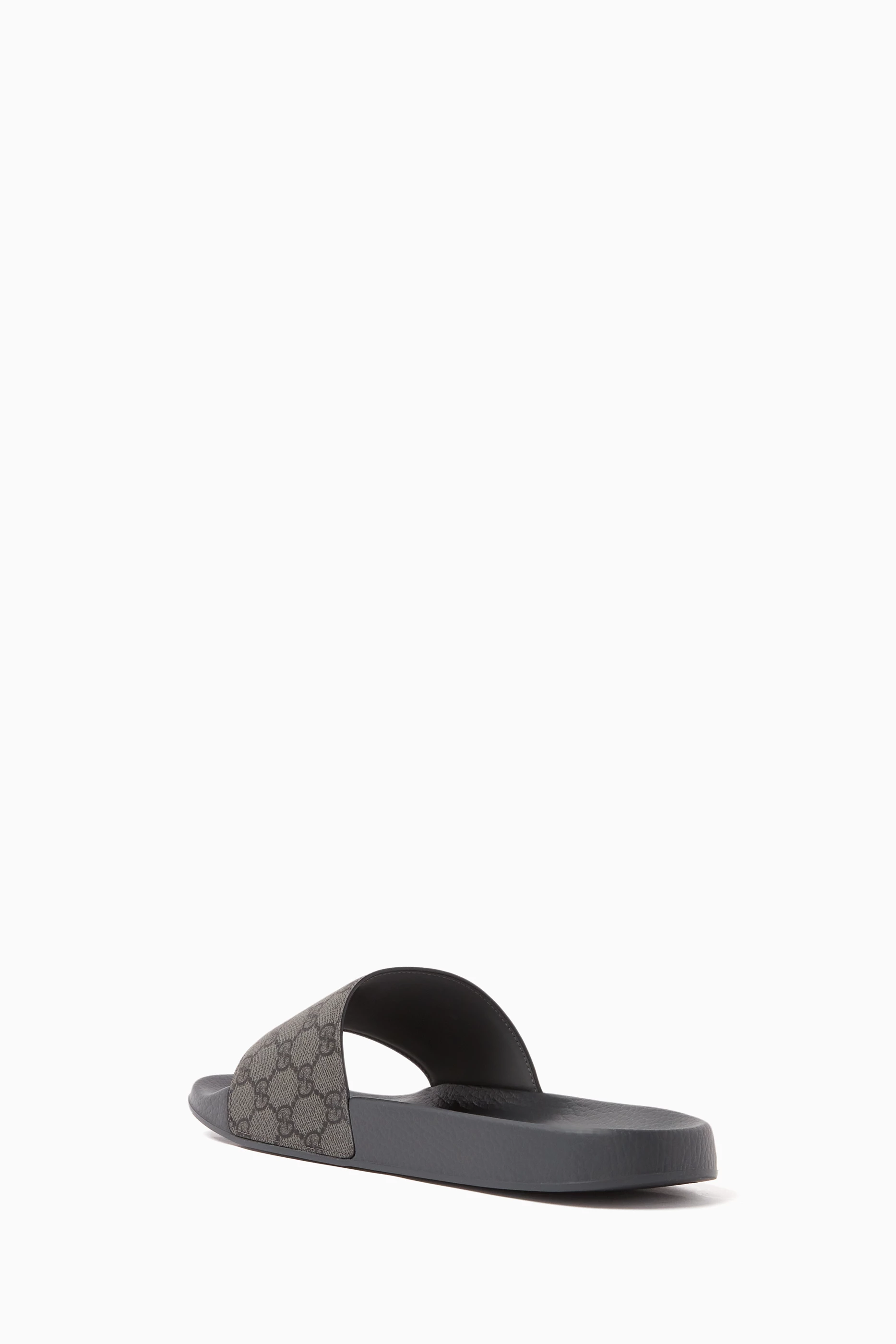 Buy Gucci Grey Slides in GG Supreme Canvas Rubber For Men Online Ounass UAE