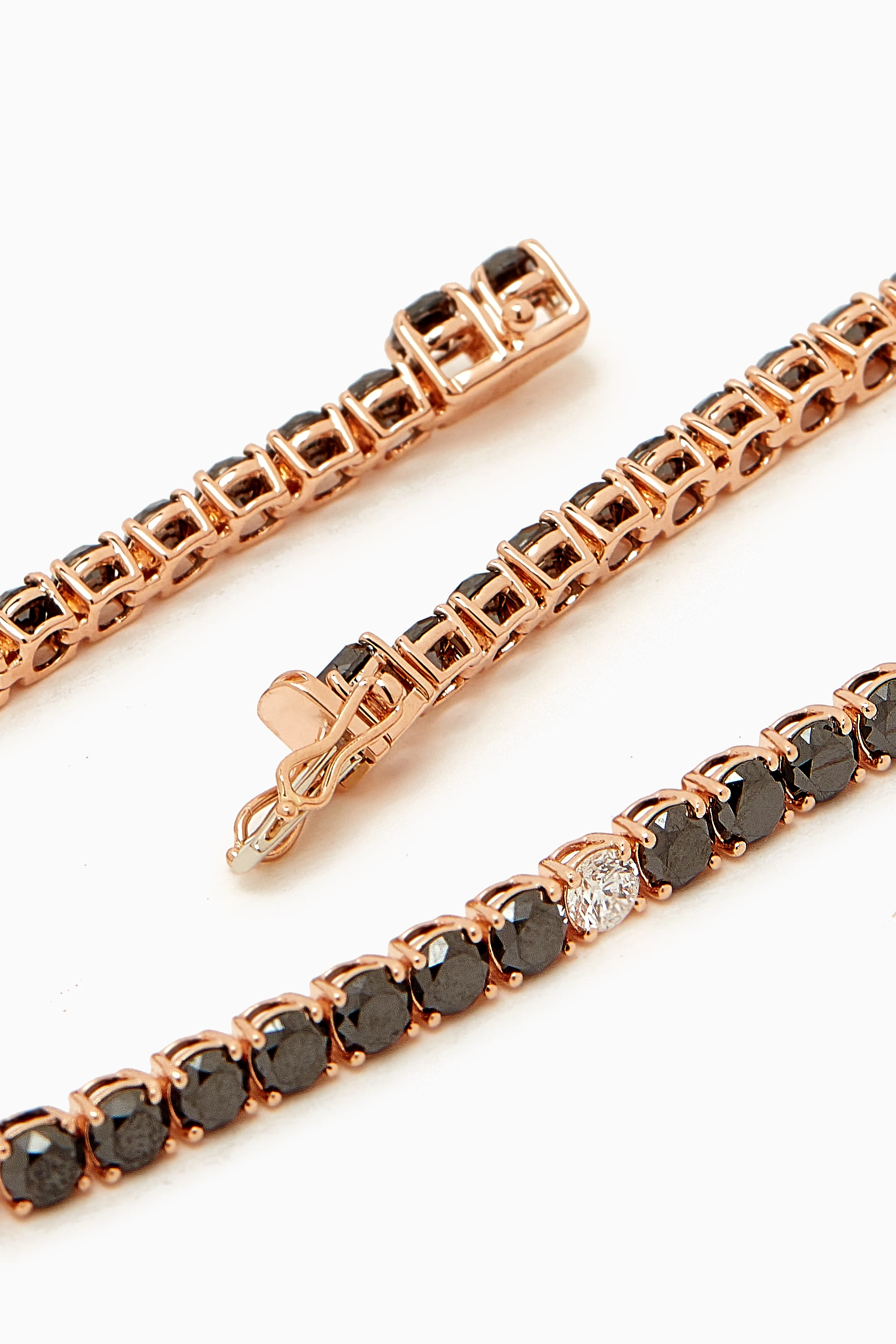 Buy Fergus James Black Black Diamond Tennis Bracelet in 18kt Rose Gold For Women Online Ounass UAE
