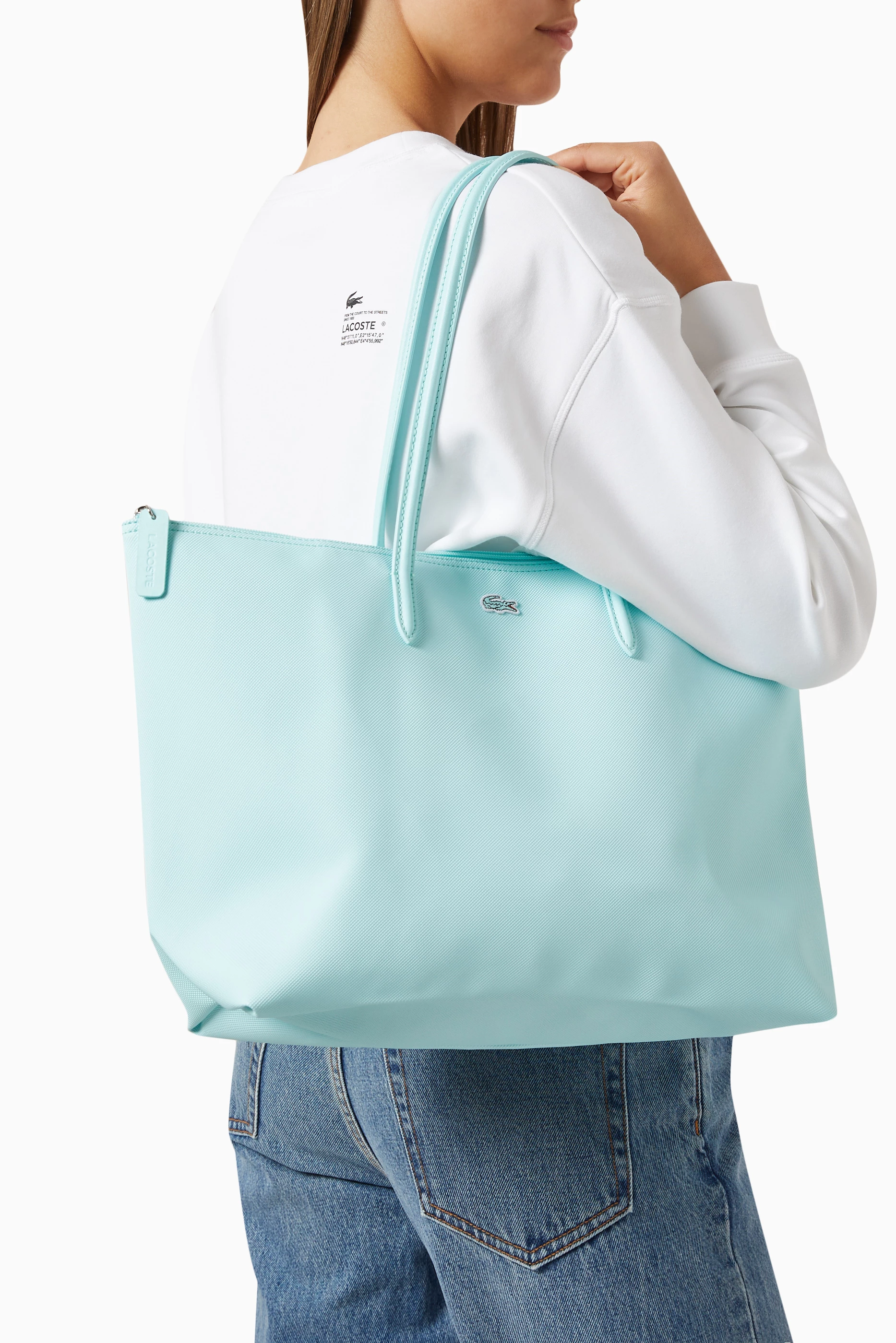 Buy Lacoste Blue Lacoste L.12.12 Concept Zip Tote Bag in PVC For Women Online Ounass UAE