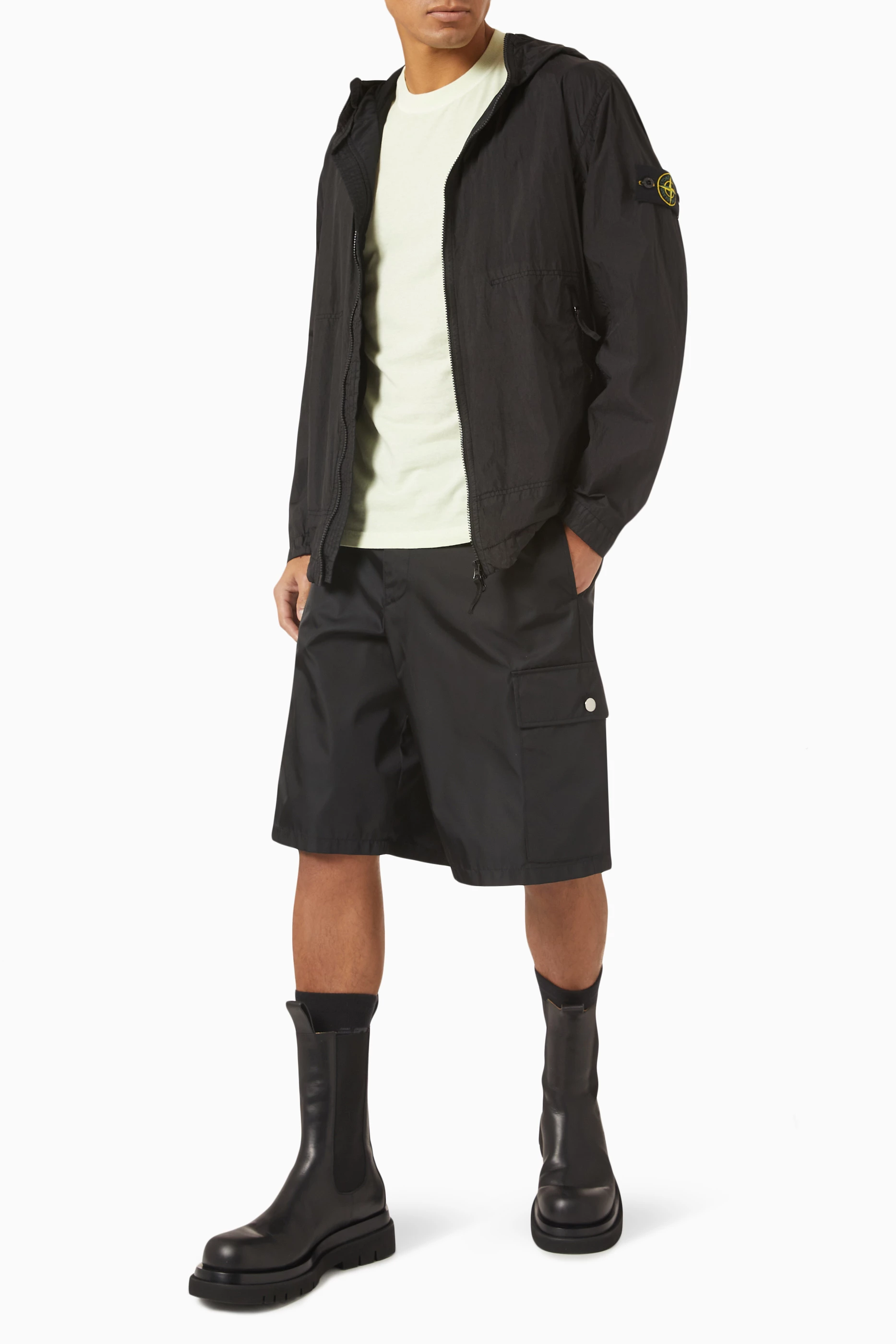 Buy Stone Island Black Jacket in Crinkle Reps Nylon For Men Online Ounass UAE