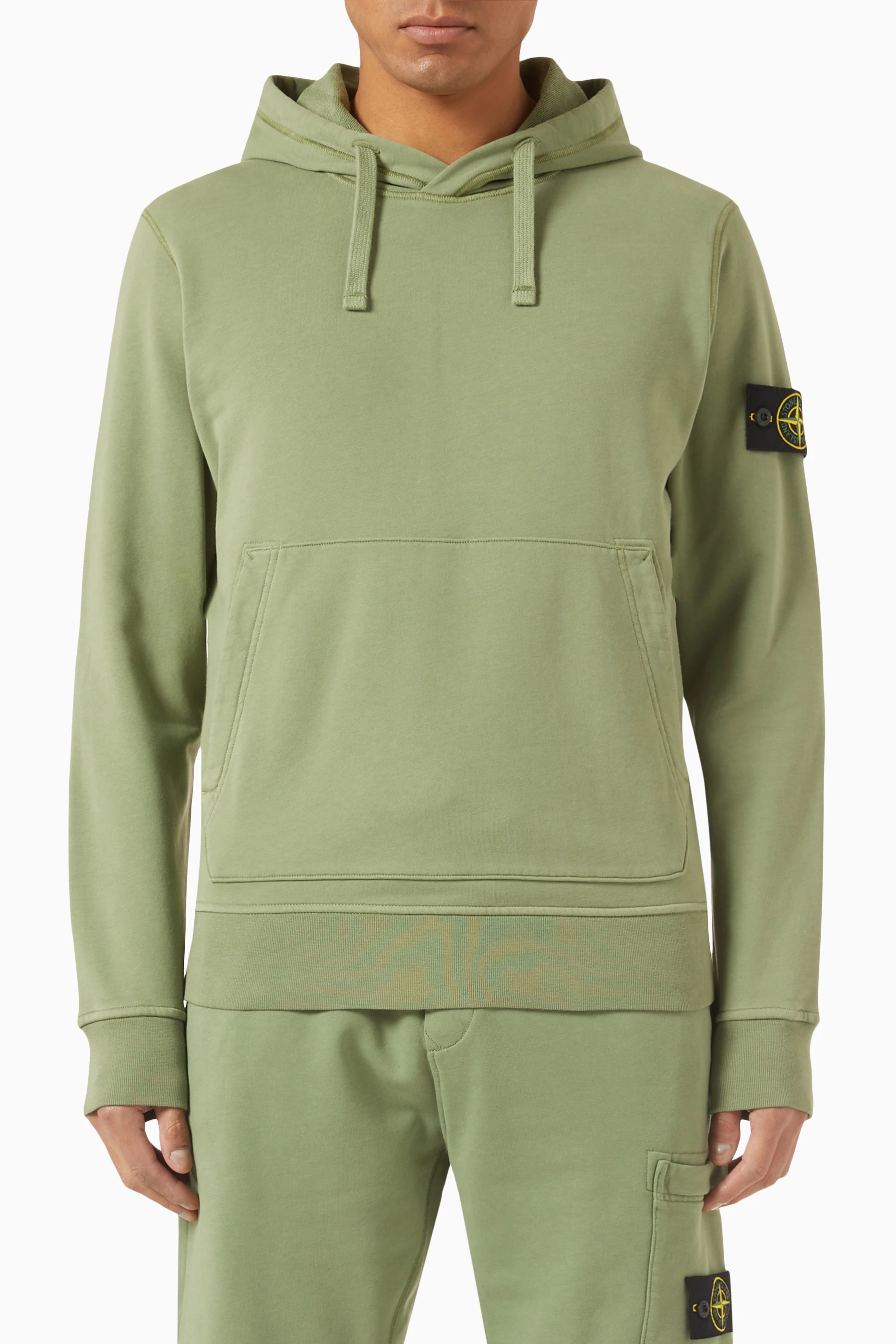 Stone island hoodie green on sale
