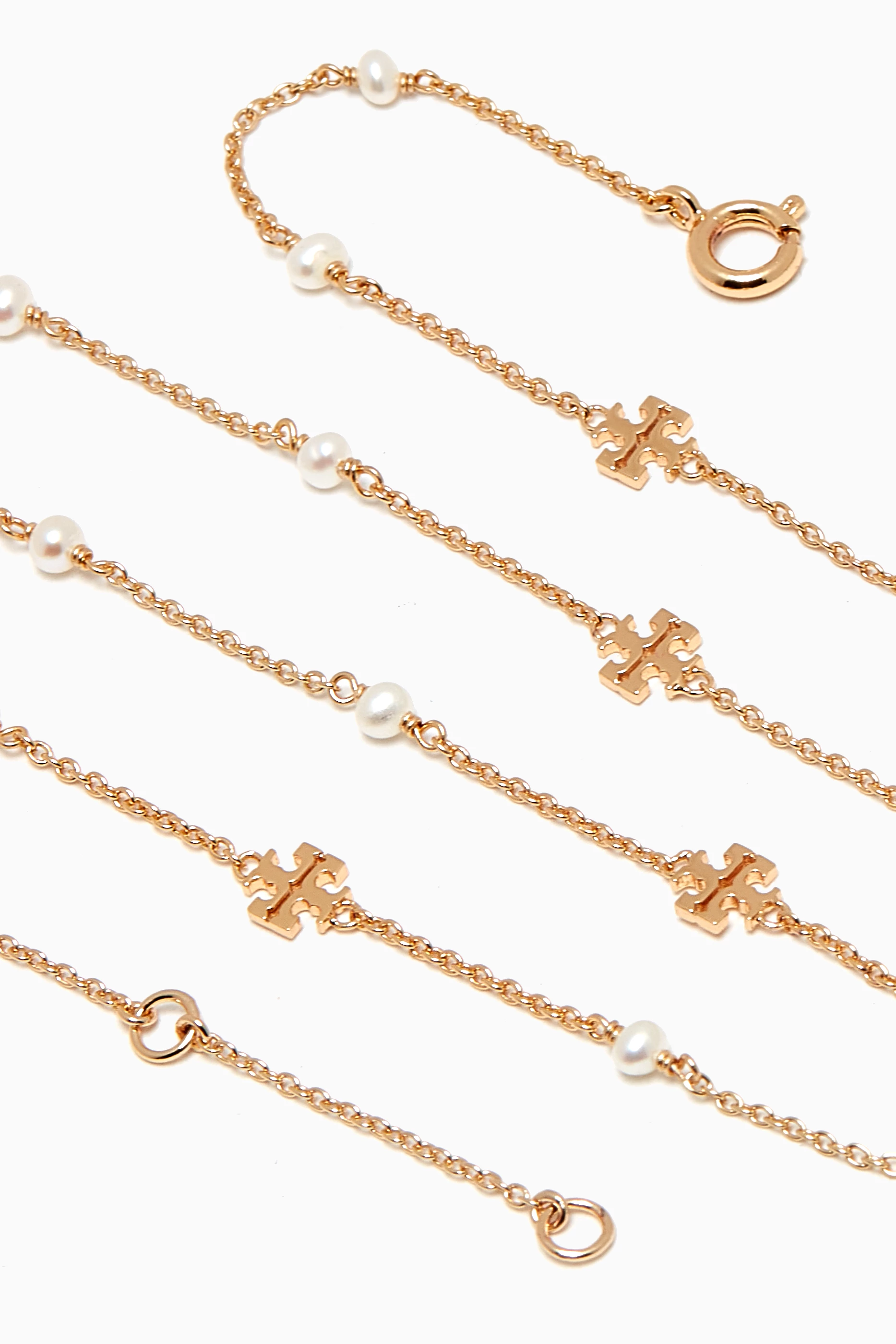 Buy Tory Burch White Kira Pearl Delicate Necklace For Women Online