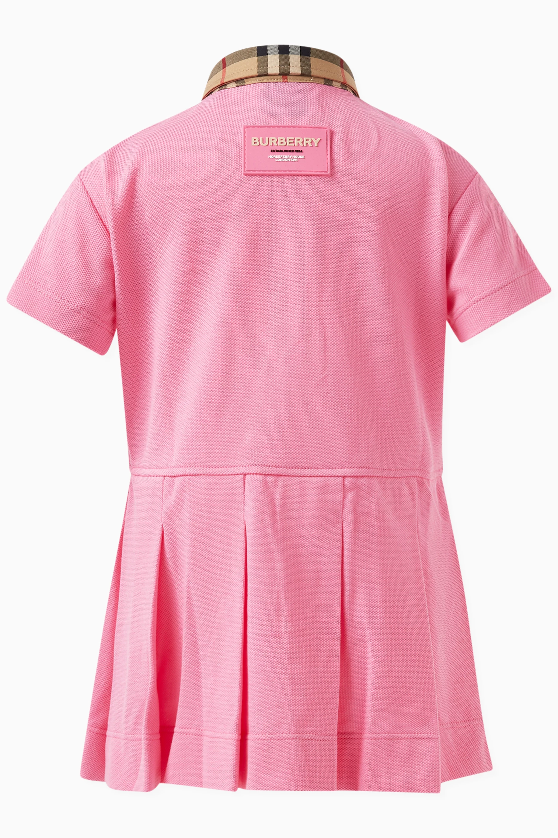 Burberry polo kids pink sales