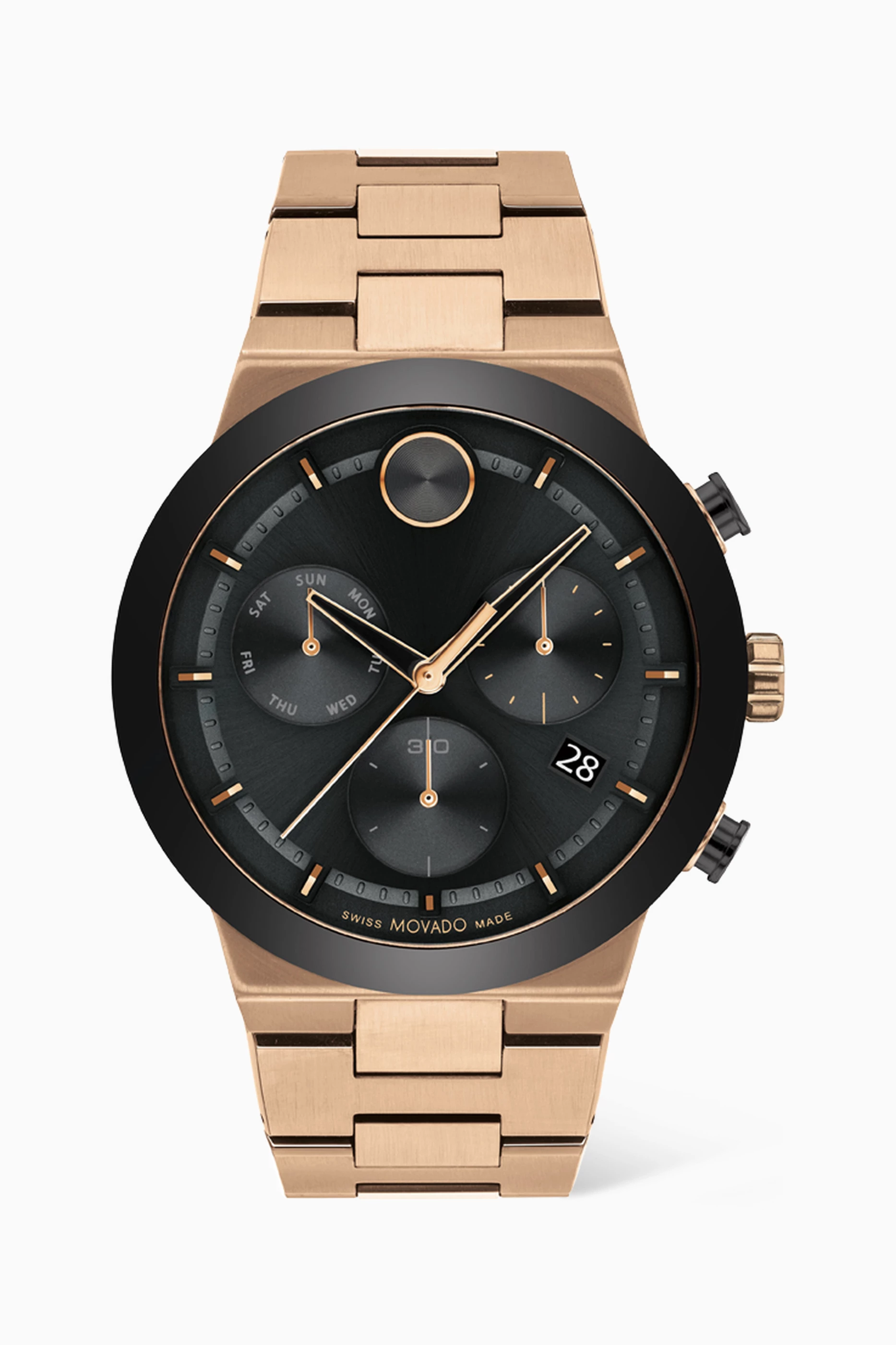 Buy Movado Rose Gold Bold Fusion Chronograph Quartz Stainless Steel Watch 44mm For Men Online Ounass UAE
