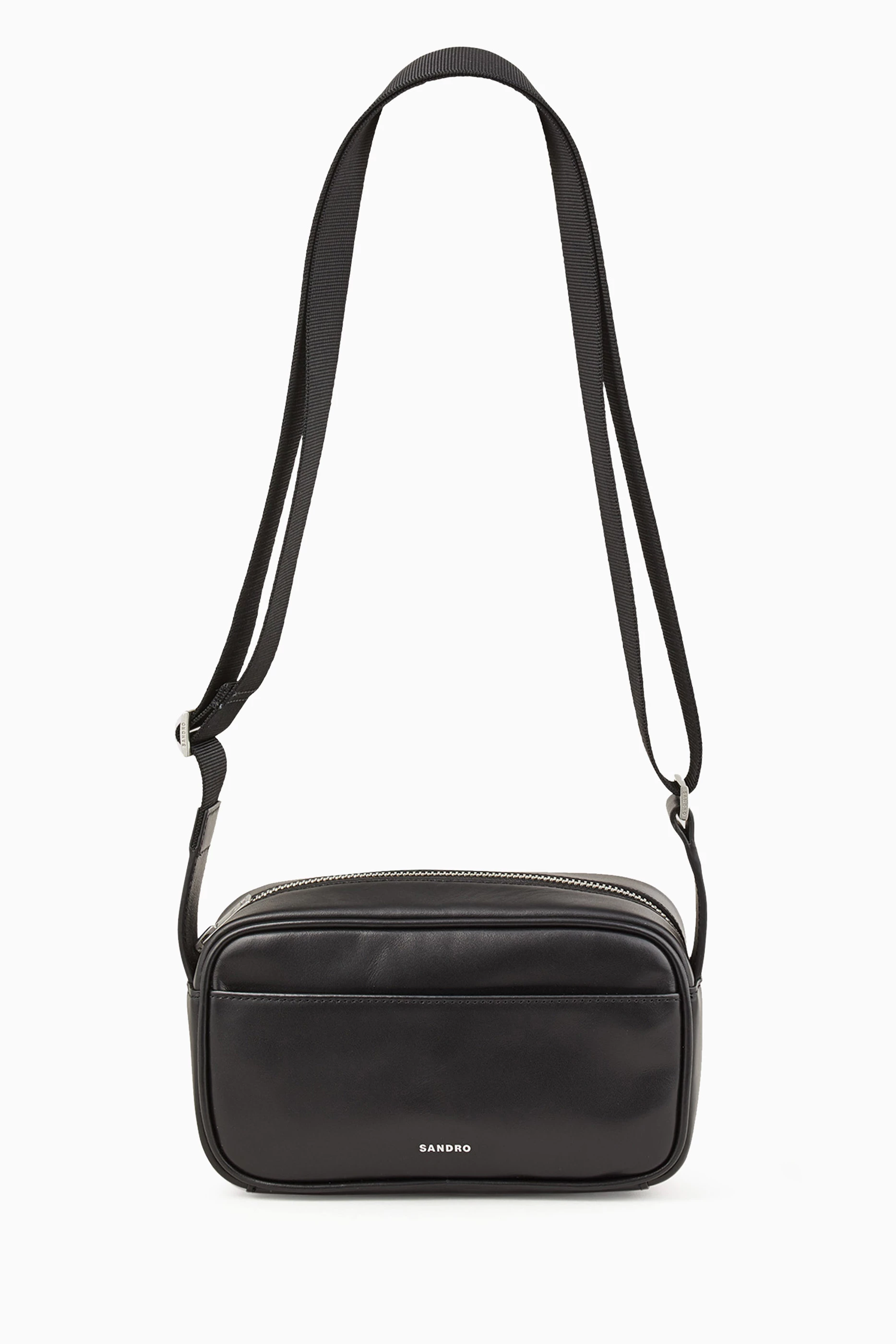 Buy Sandro Black Mini Messenger Bag in Smooth Leather For Men Online Ounass UAE