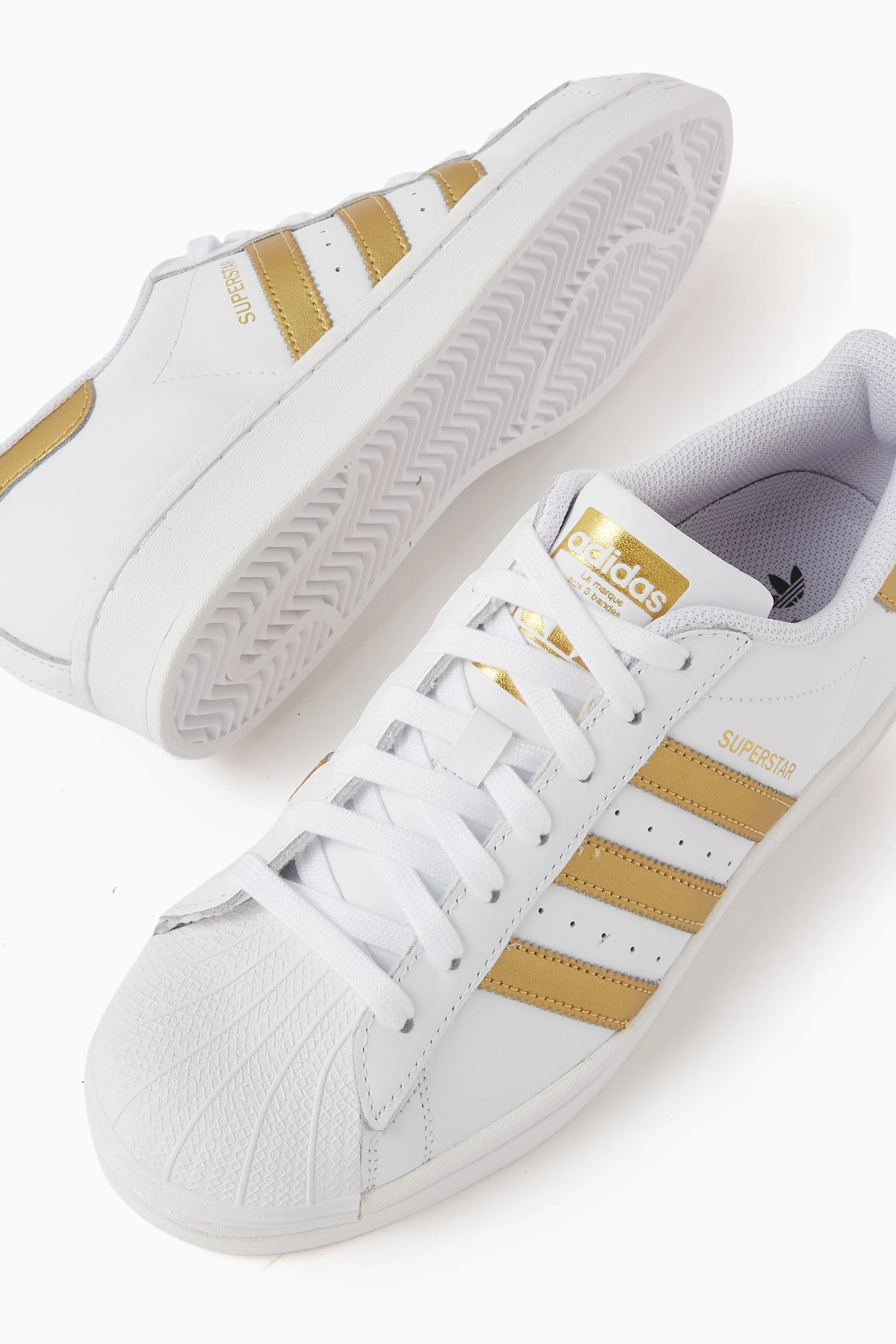 Buy adidas Gold Superstar Low top Sneakers in Leather For Women Online Ounass UAE