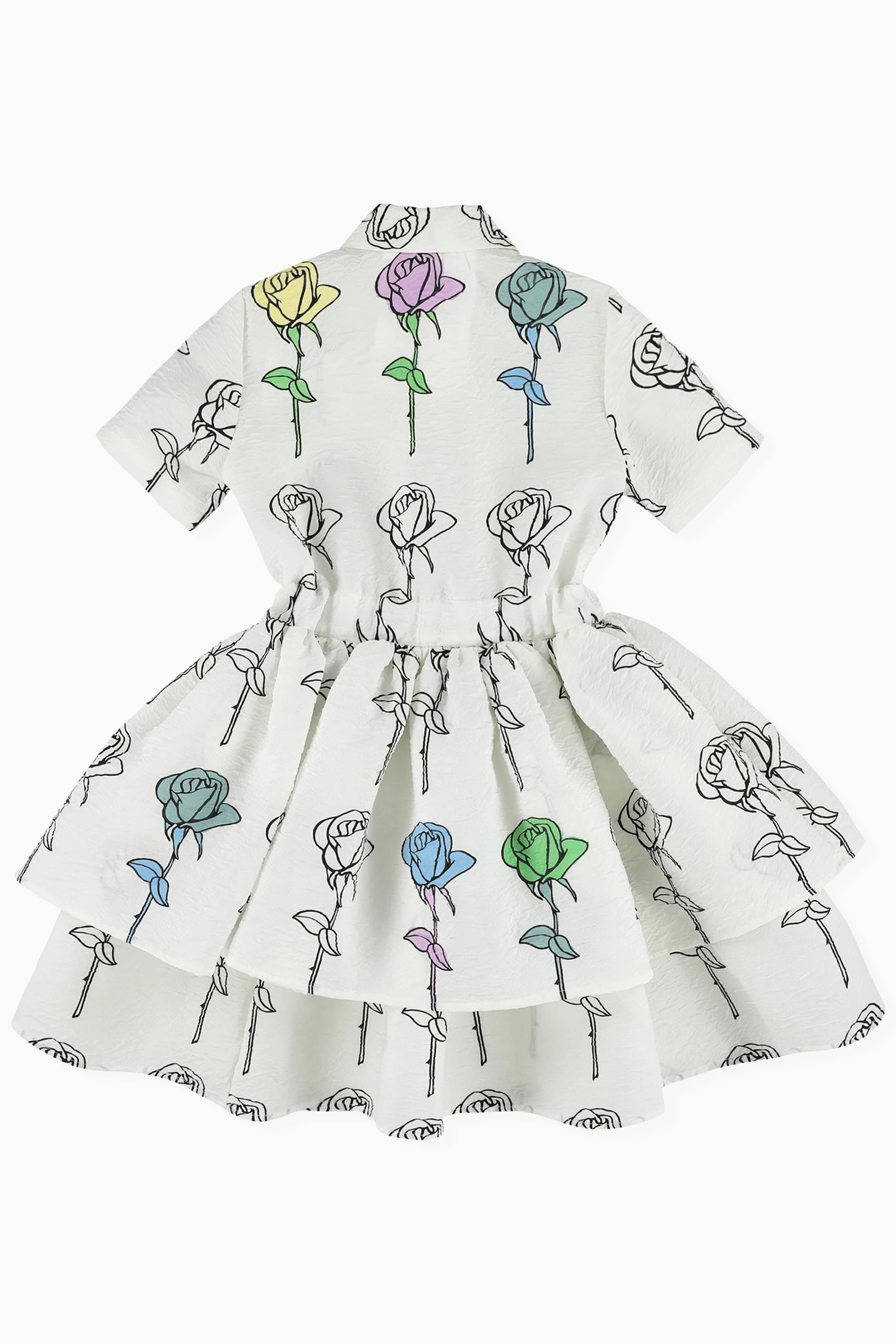 Buy Caroline Bosmans Multicolour Poppy Print Tiered Dress in Cotton For Girls Online Ounass UAE
