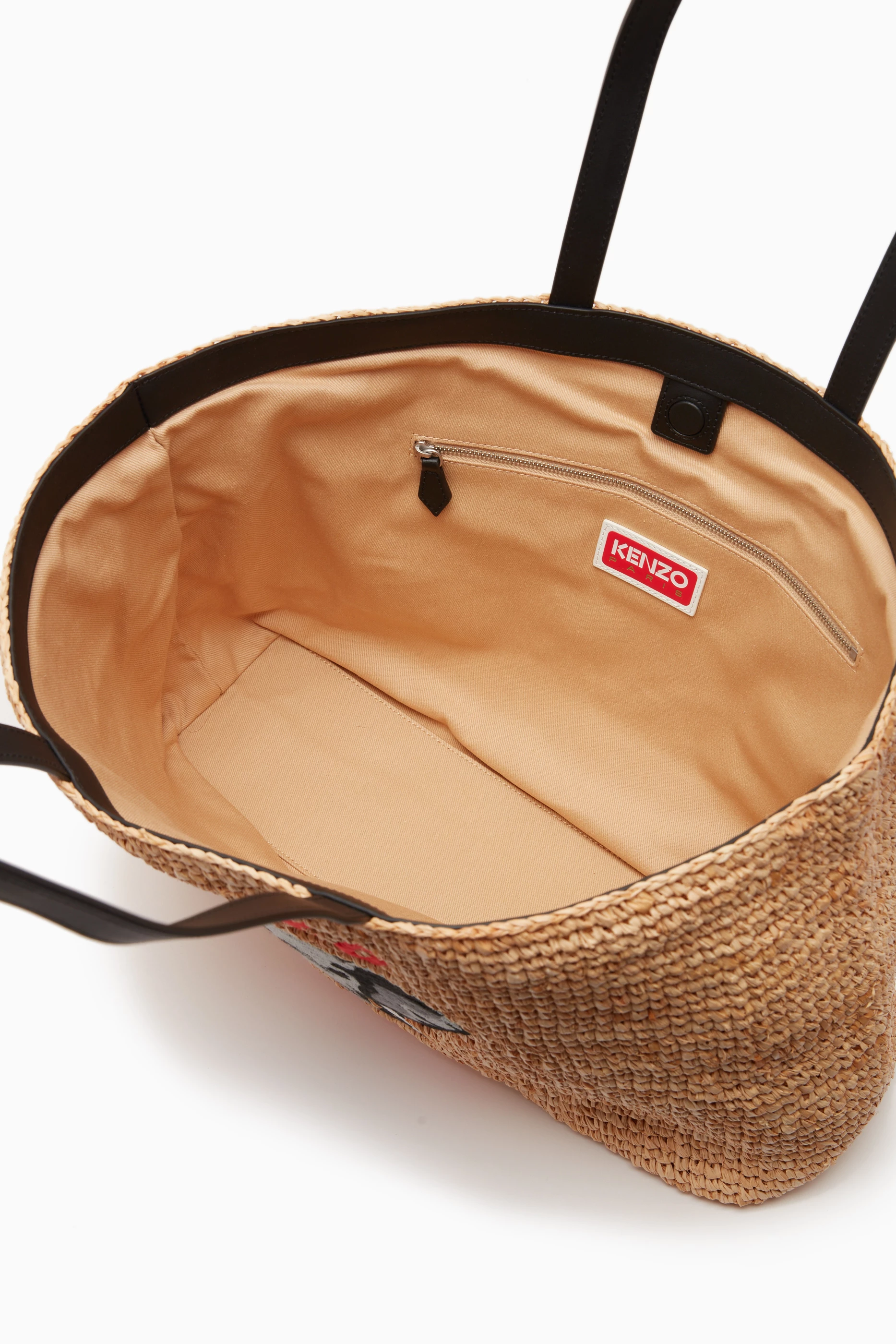 Buy KENZO Black Elephant Tote Bag in Raffia For Women Online