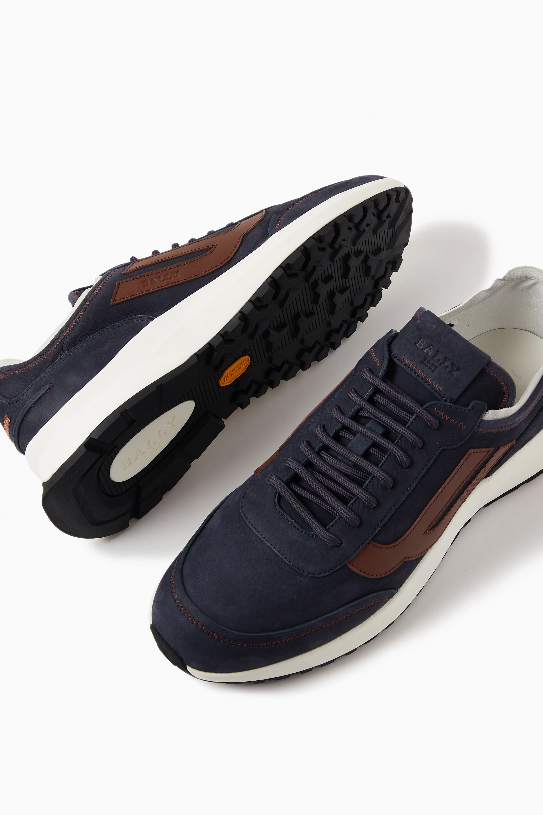 Navy blue bally sneakers deals