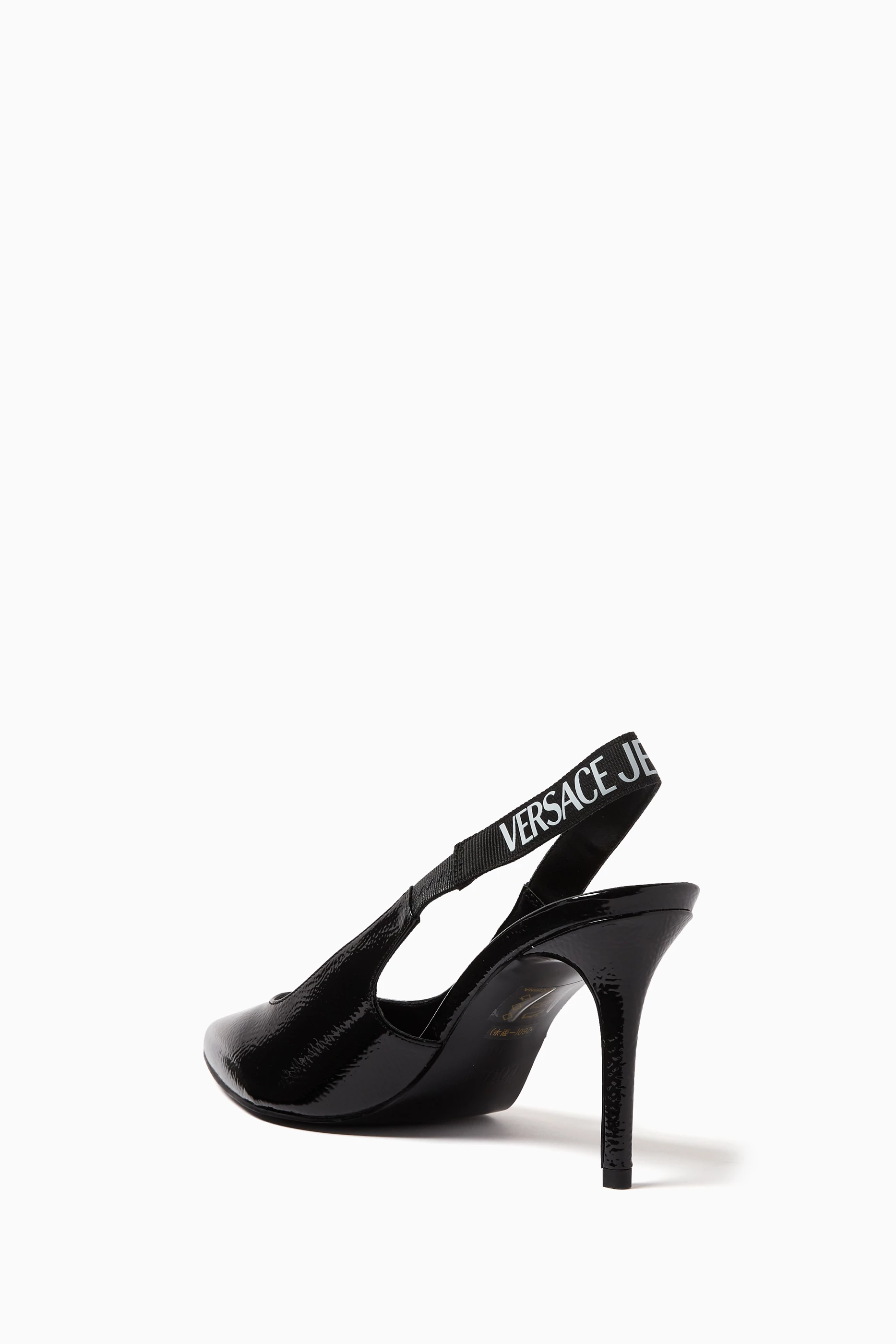 Buy Versace Jeans Couture Black Scarlett Slingback Pumps in Patent Faux Leather For Women Online Ounass UAE