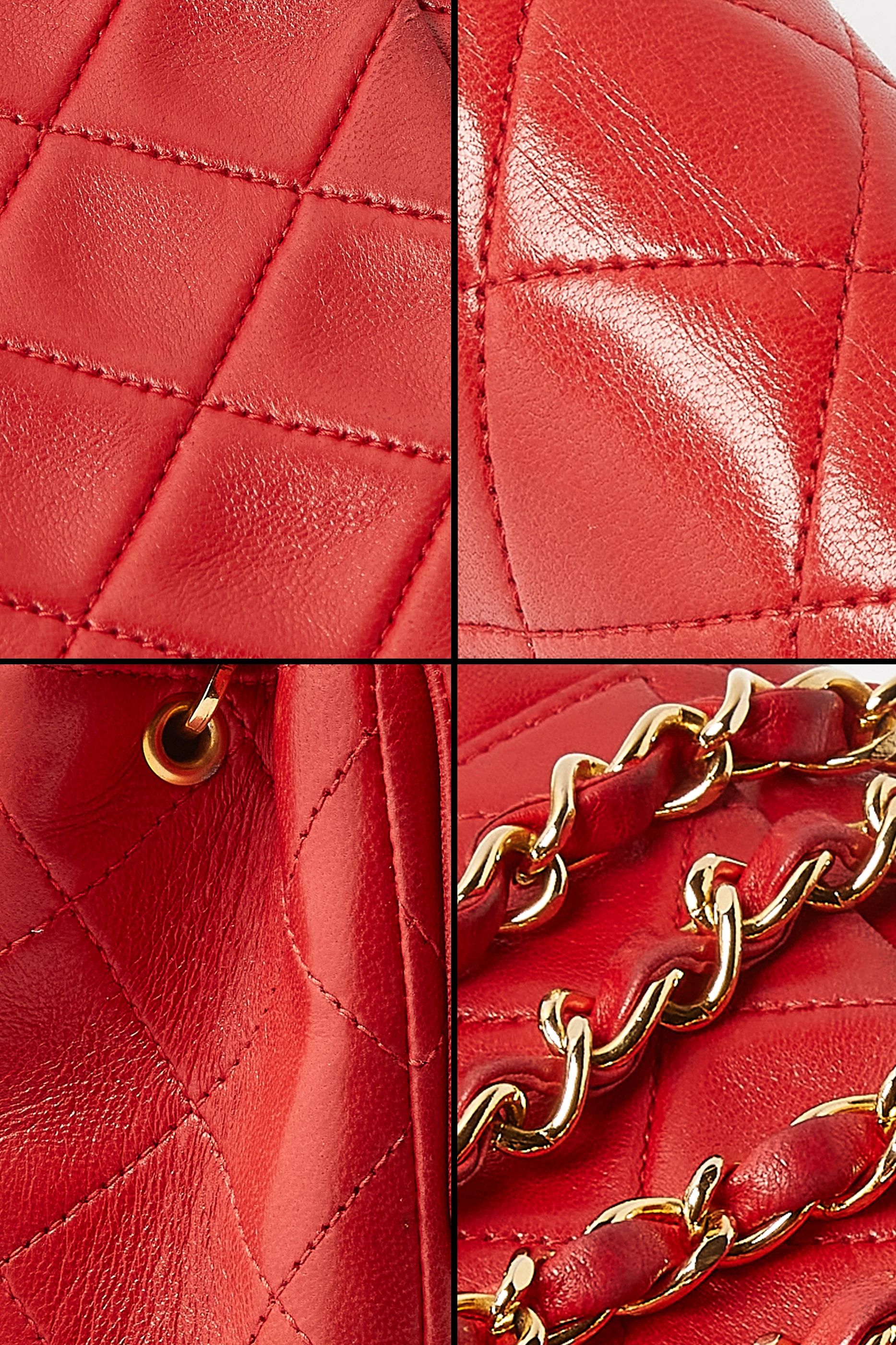 Buy Chanel Pre Loved Red Mini Square Classic Crossbody Bag in Lambskin For Women Online Ounass UAE