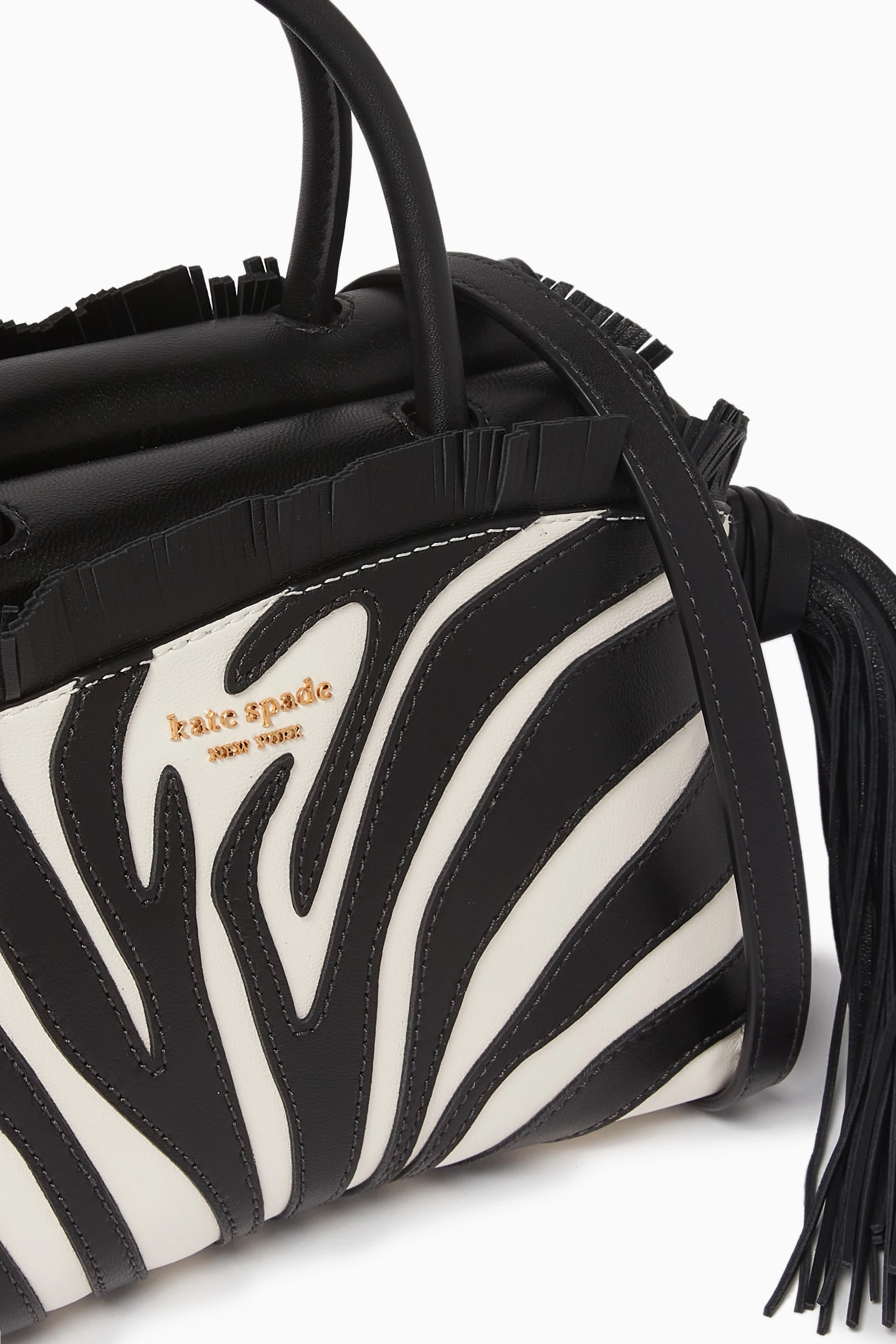 Buy Kate Spade New York Black Ziggy Metallic 3D Zebra Satchel Bag in Smooth Leather For Women Online Ounass UAE