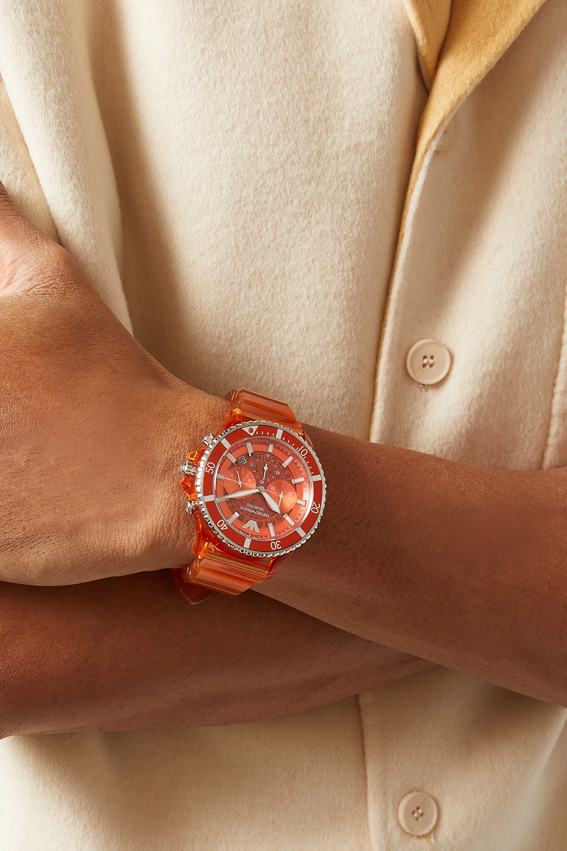 Buy Emporio Armani Orange Diver Chrono Watch 44mm For Men Online Ounass UAE