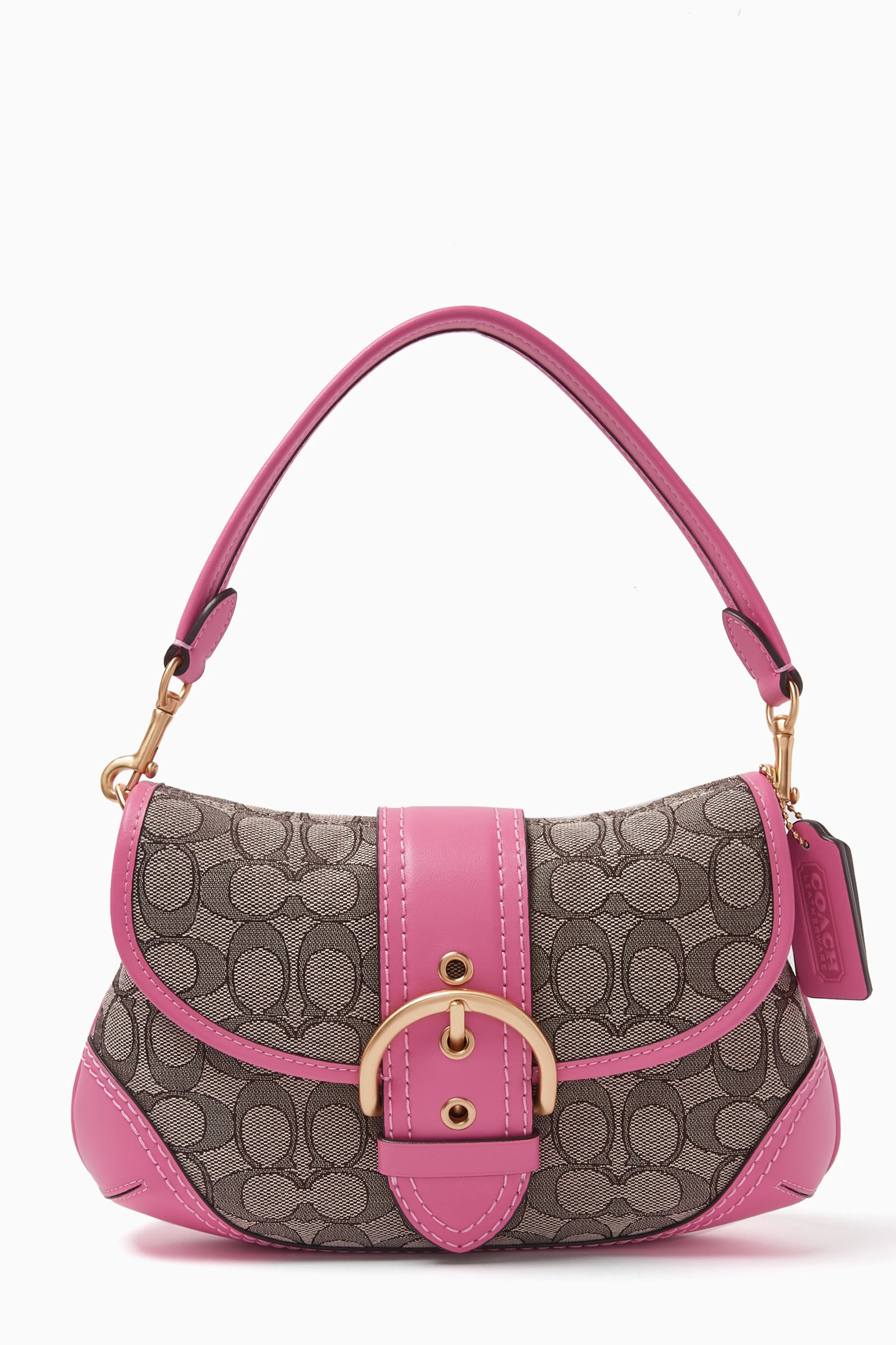 Buy Coach Pink Soho Signature-logo Shoulder Bag in Jacquard