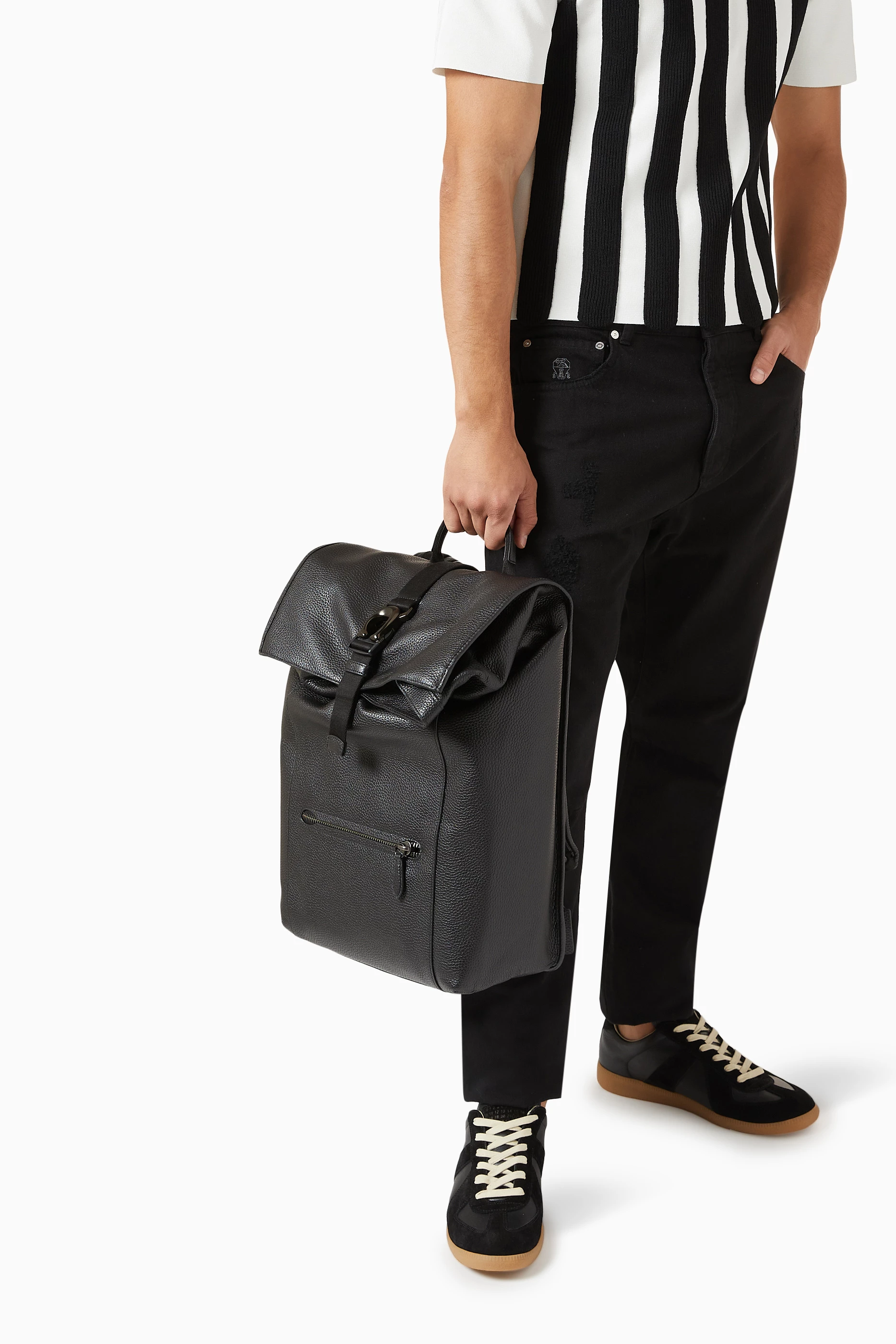 backpacks leather black Backpack Purse Size_OS tablet sleeve Choose Bag Trim Color:Black/Gold Hardware THREE BOX Vegan Leather