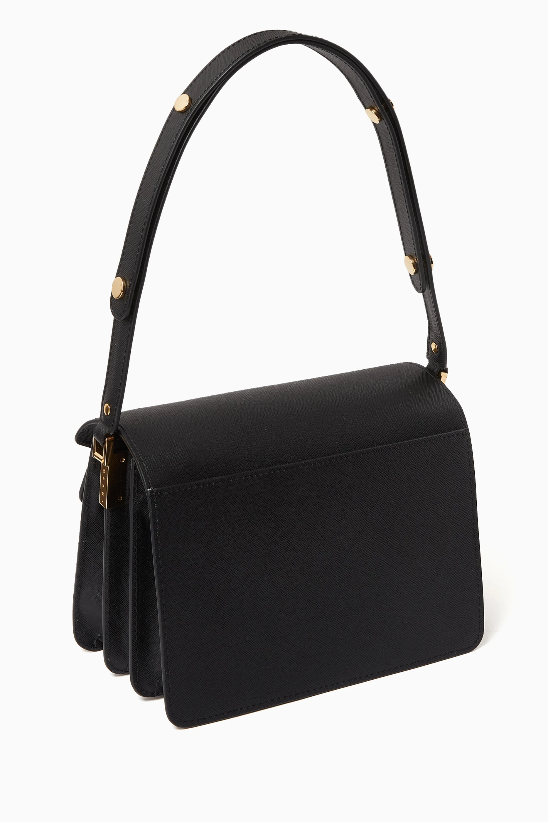 ショルダーバッグ・ポシェット Marni Medium Saffiano Leather Trunk Bag Black Black leather Trunkaroo medium shoulder bag | Marni