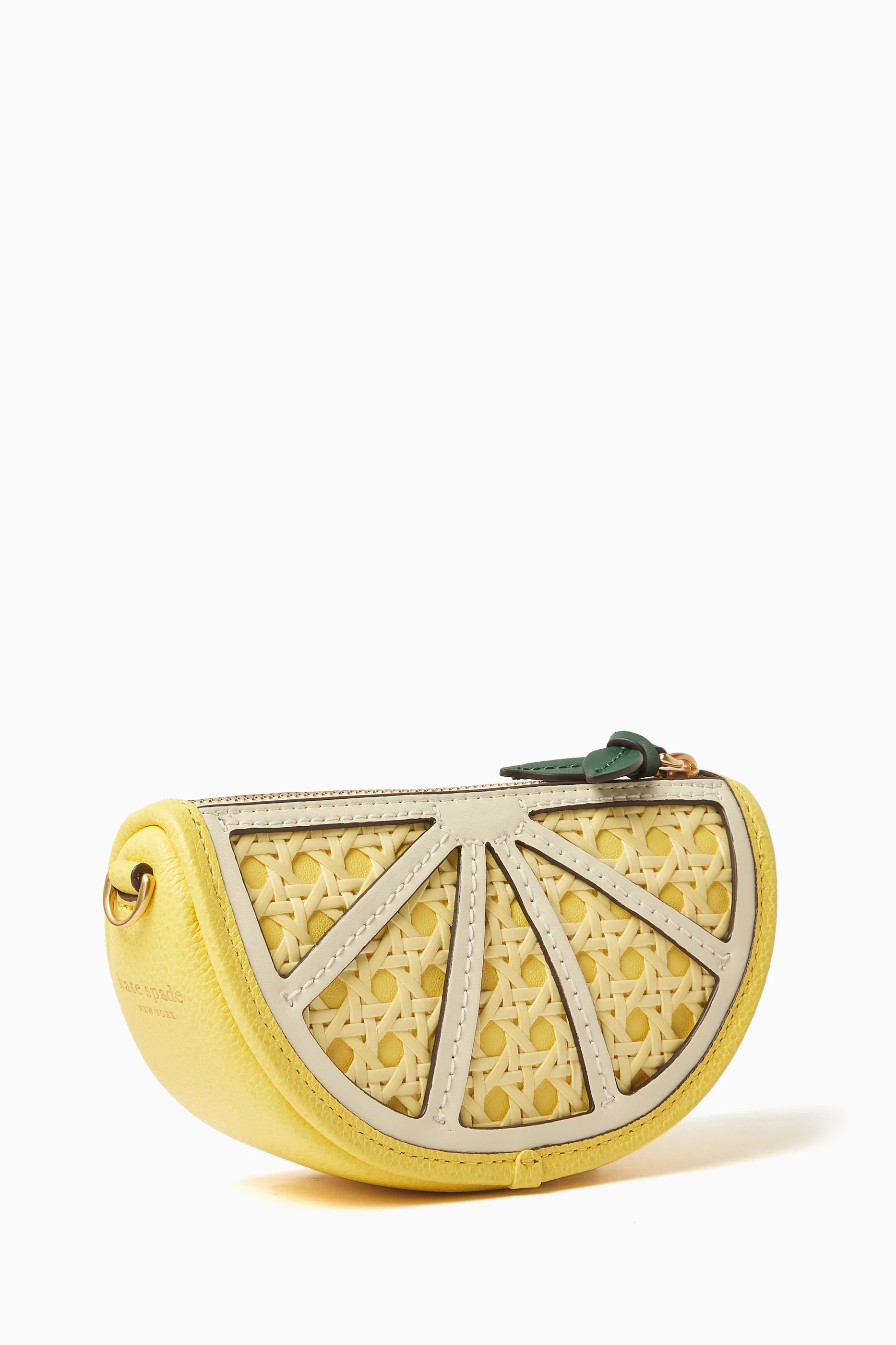 Buy Kate Spade New York Yellow Lemon Drop Coin Purse in Raffia Leather For Women Online Ounass UAE