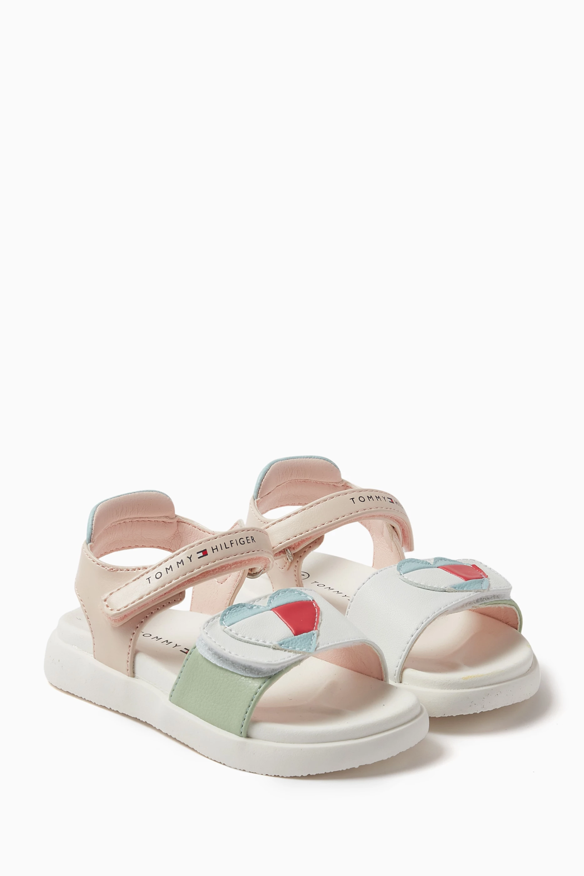 Buy Tommy Hilfiger White Heart Flag Sandals in Faux Leather For Girls Online Ounass UAE