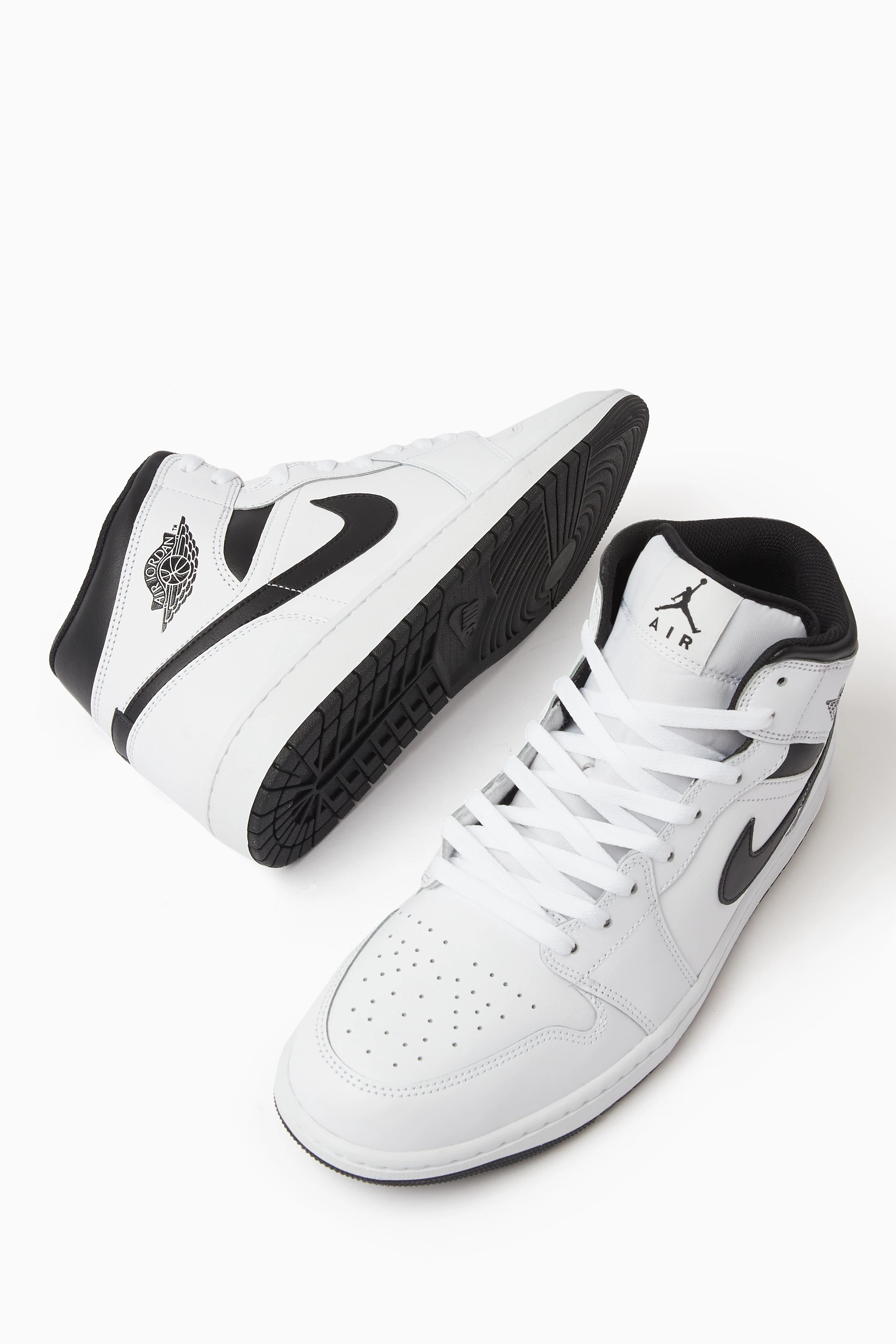 Buy Jordan White Air Jordan Mid Sneakers in Smooth Leather For