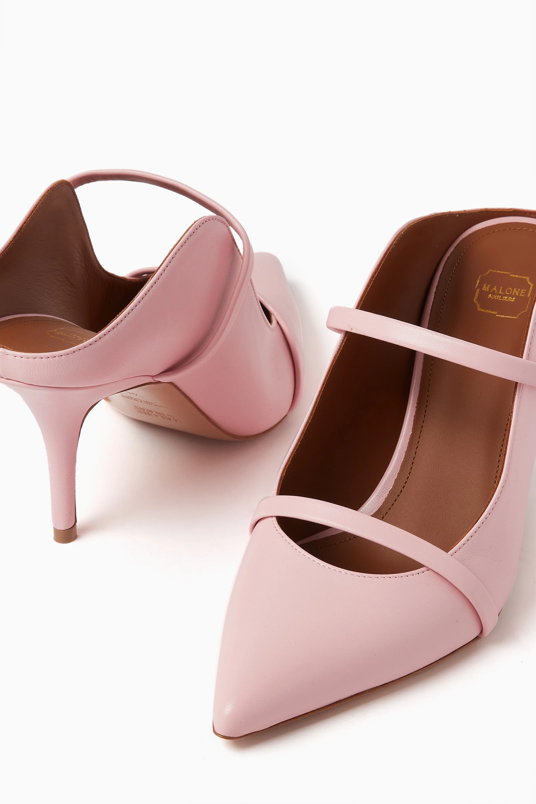 Buy Malone Souliers Pink Maureen 70 Mules in Nappa For Women