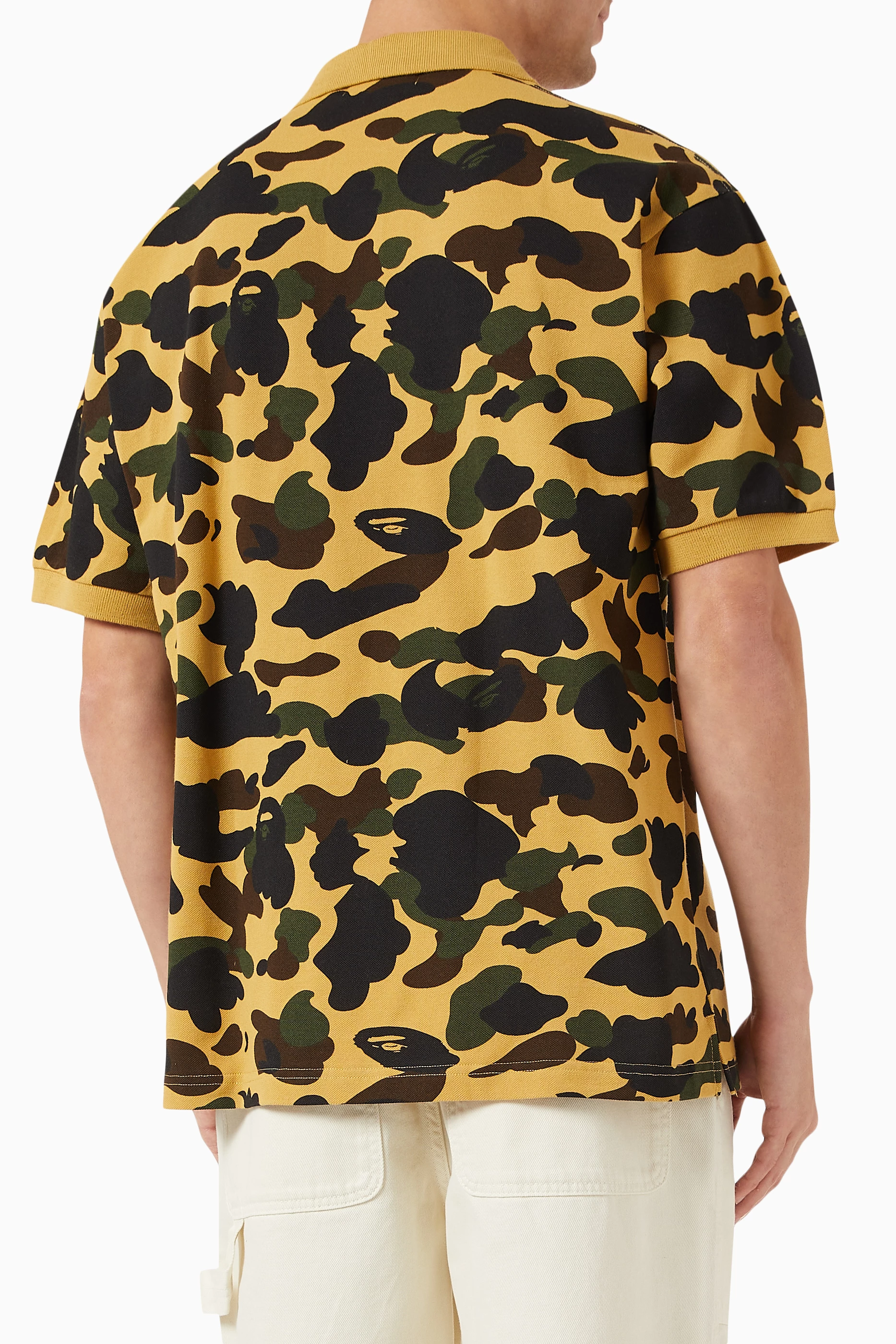 Buy A Bathing Ape Yellow 1st Camo One Point Polo Shirt in Cotton