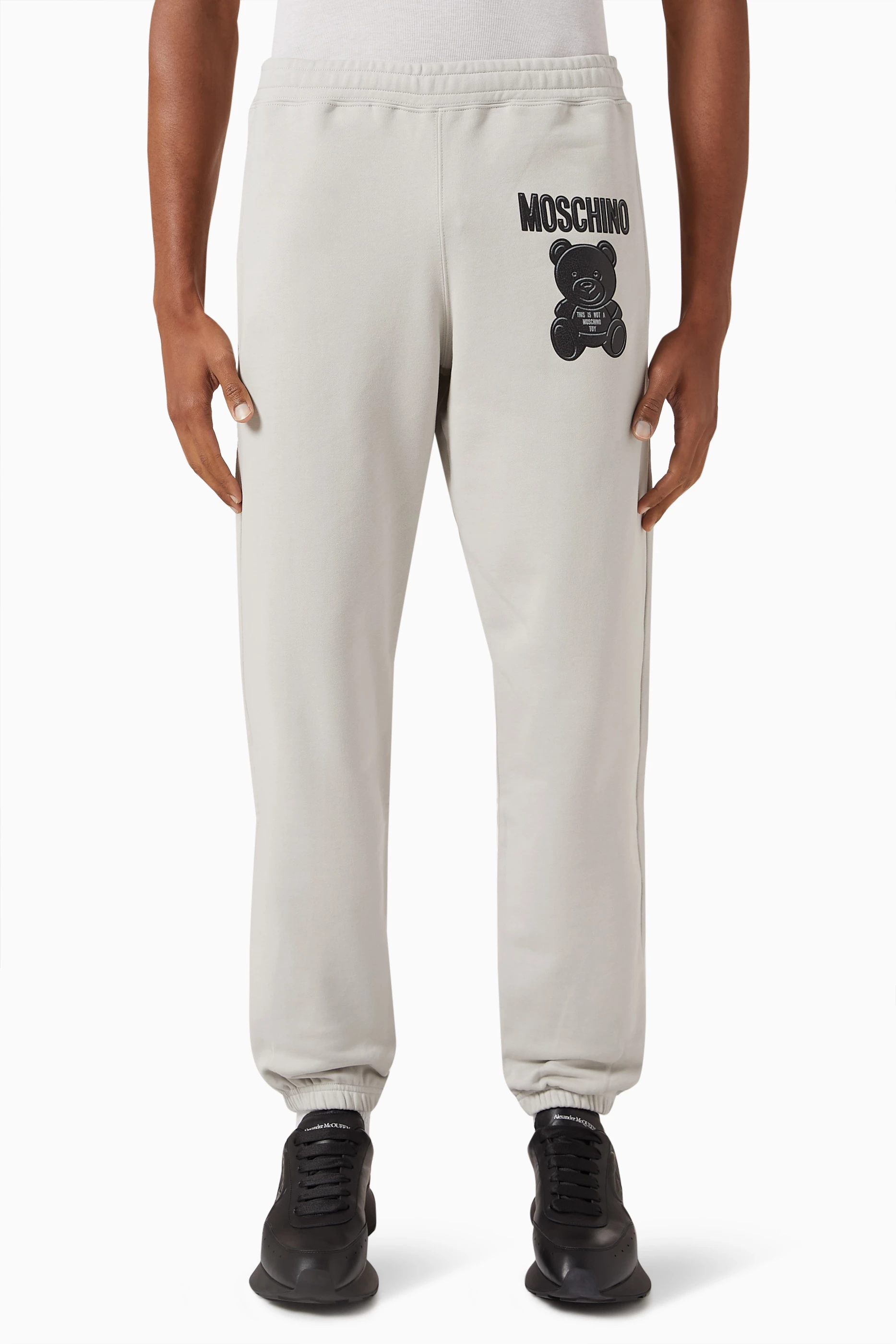 Buy Moschino Grey Logo Sweatpants in Fleece For Men Online Ounass UAE
