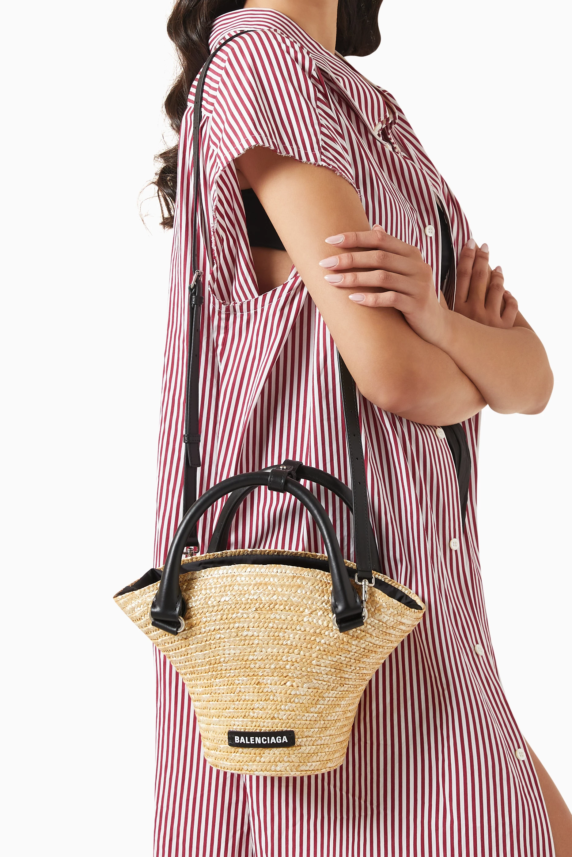 Balenciaga straw tote outlet