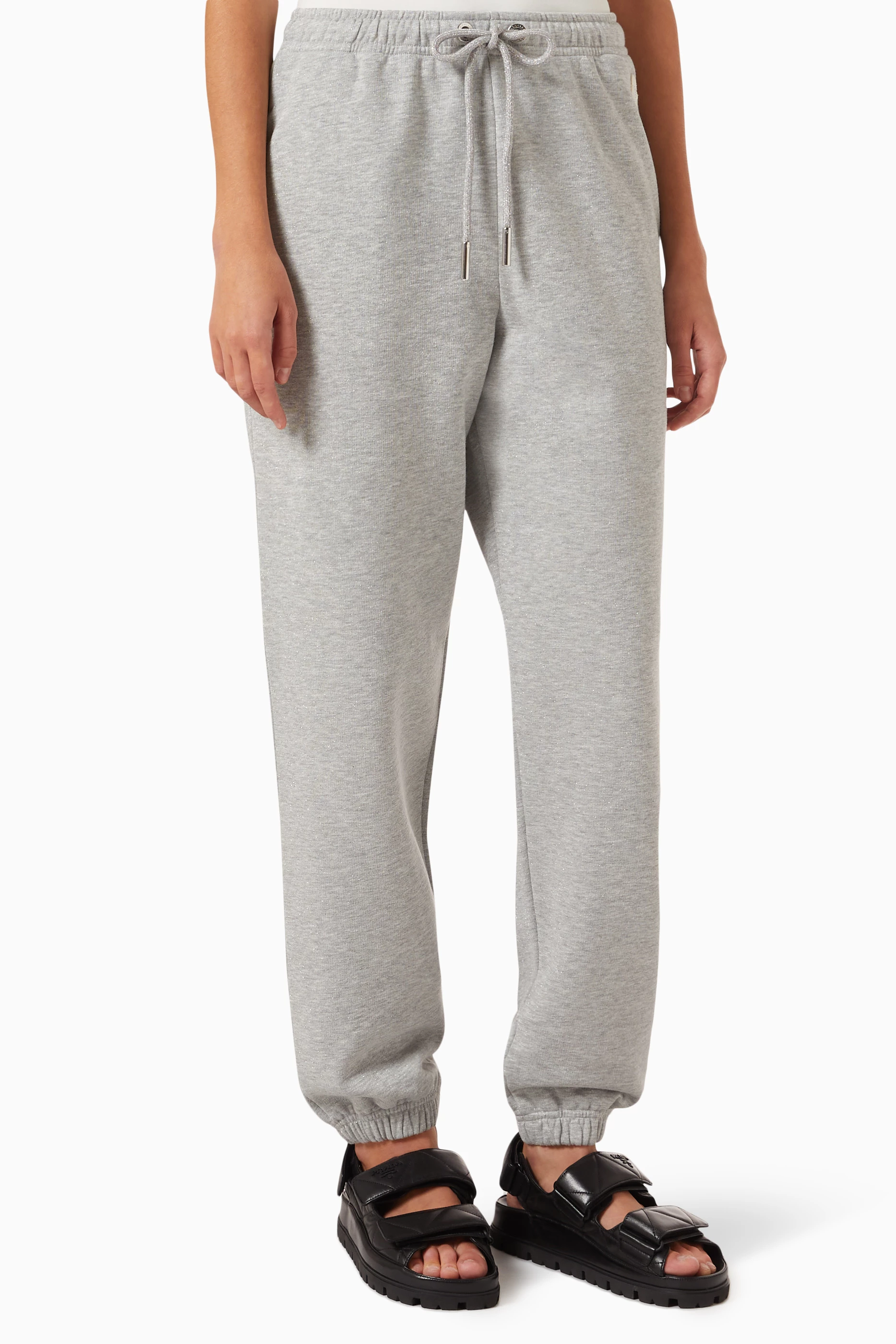 Buy Moncler Grey Drawstring Sweatpants in Cotton fleece For Women Online Ounass UAE