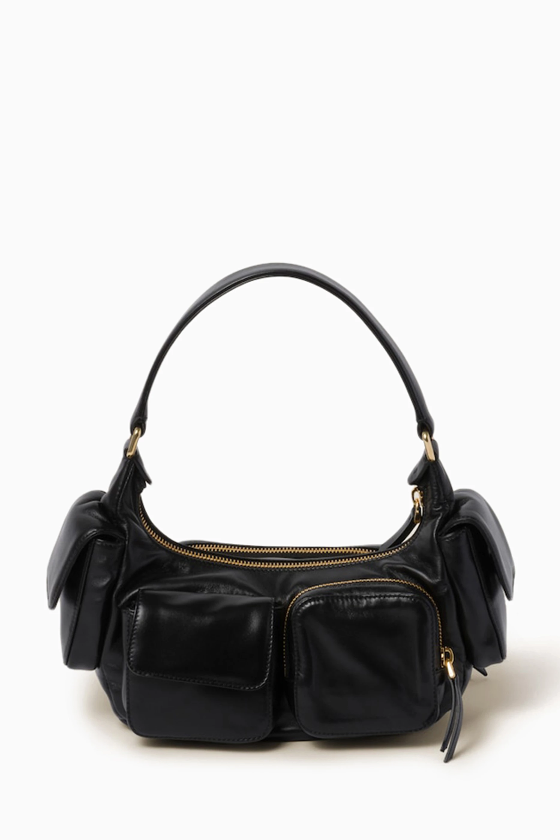 Buy Miu Miu Black Multiple Pocket Shoulder Bag in Nappa Online for 