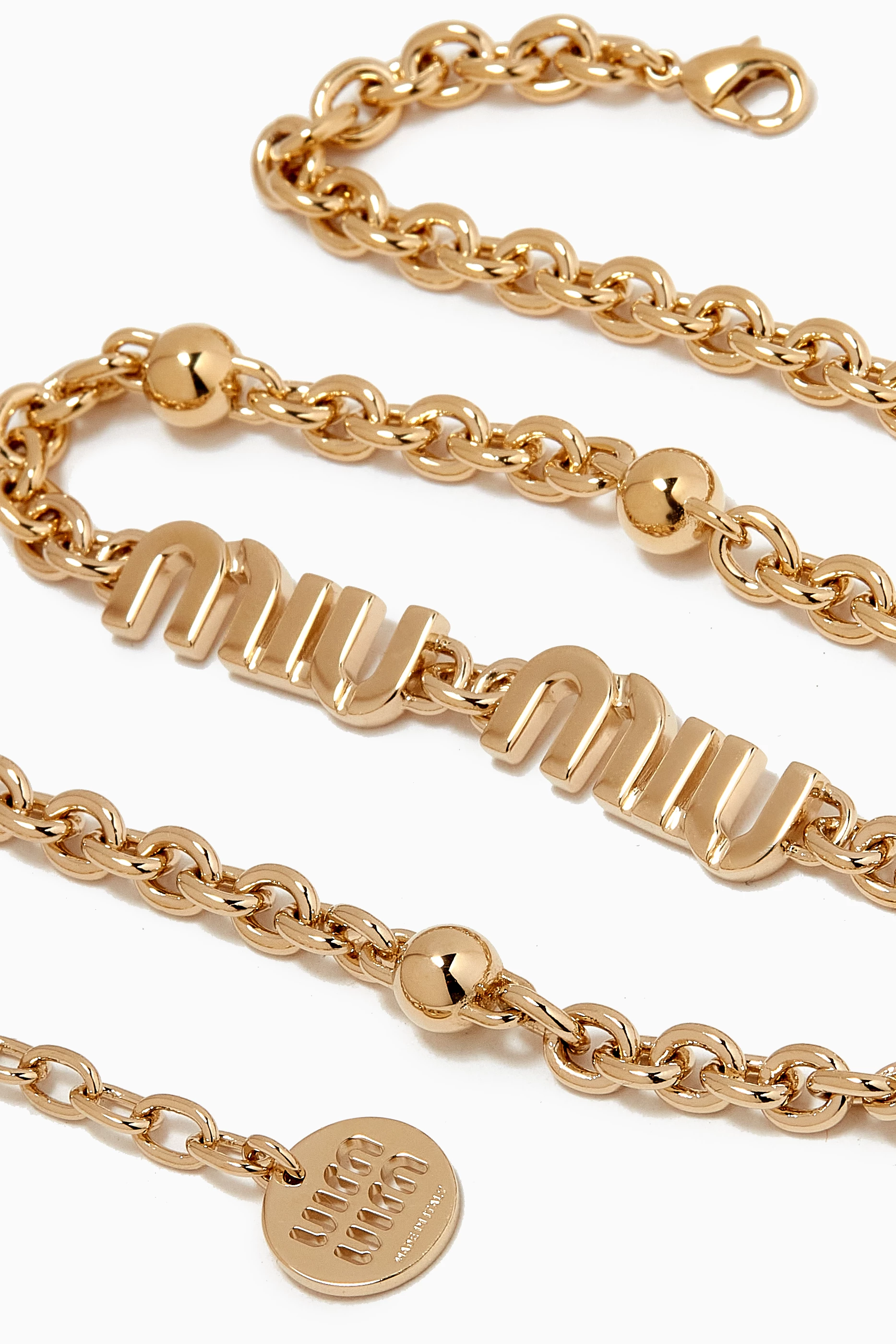 VIP【関税送料無料】希少 Miu Miu Brass Necklace Miu Miu Metal necklace | REVERSIBLE