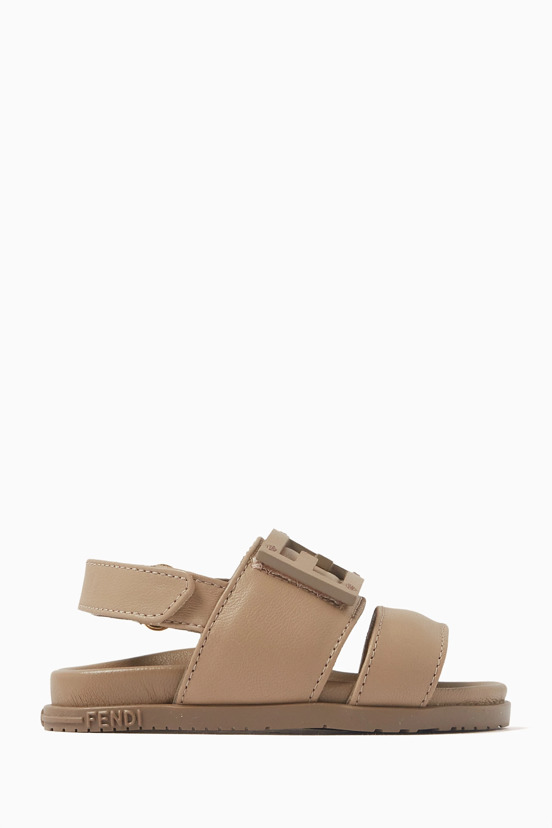 Buy Fendi Neutral FF Logo Sandals in Nappa For UNISEX Online Ounass UAE