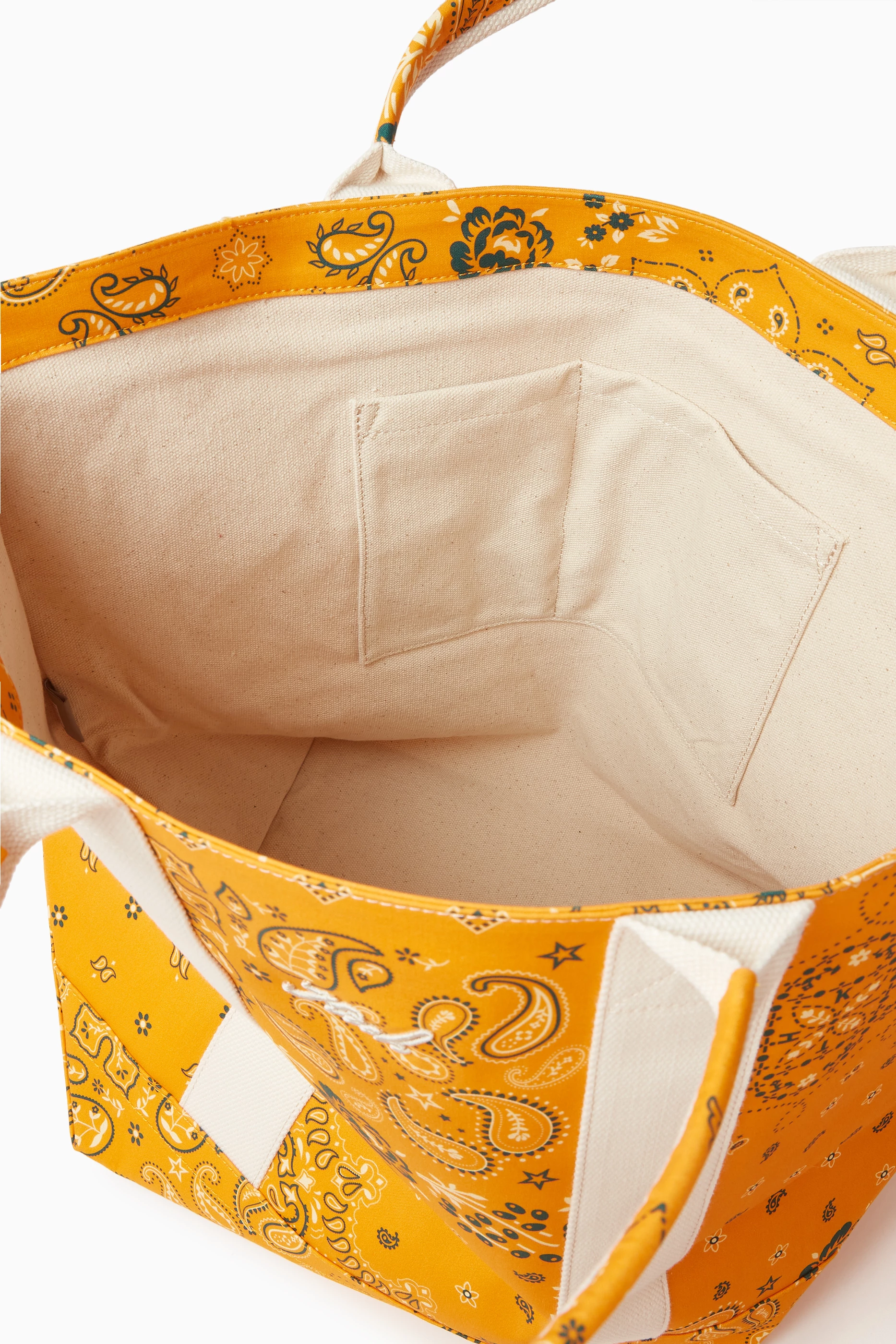 Buy Kith Orange Paisley Tote Bag in Cotton-canvas For Women Online 
