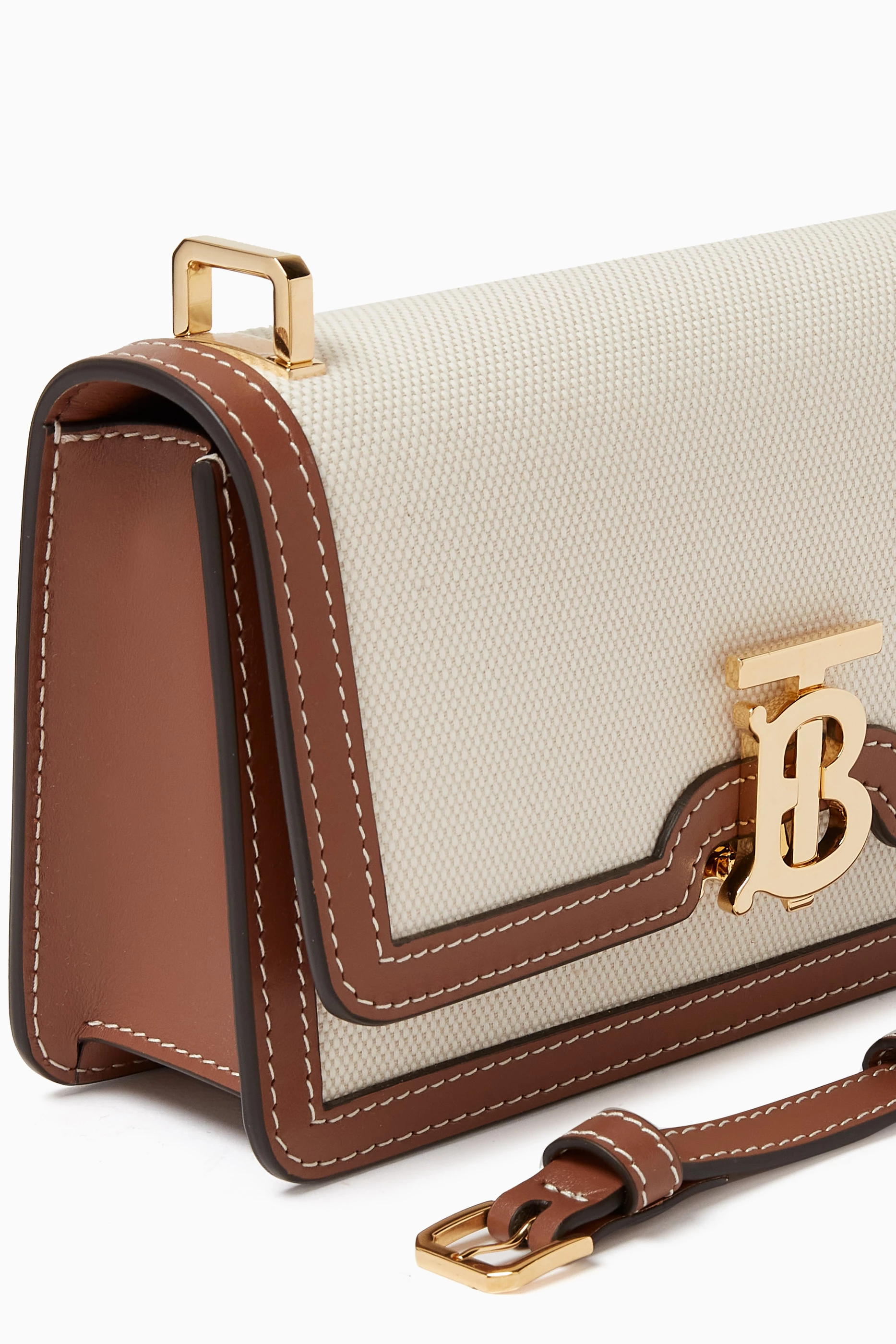 Buy Burberry Brown Mini TB Shoulder Bag in Canvas Leather For Women Online Ounass UAE