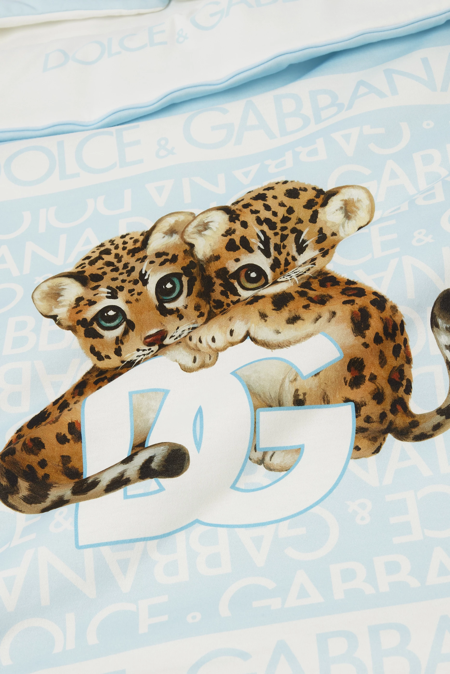 Buy Dolce Gabbana Blue Leopard-print Sleeping Bag in Cotton For