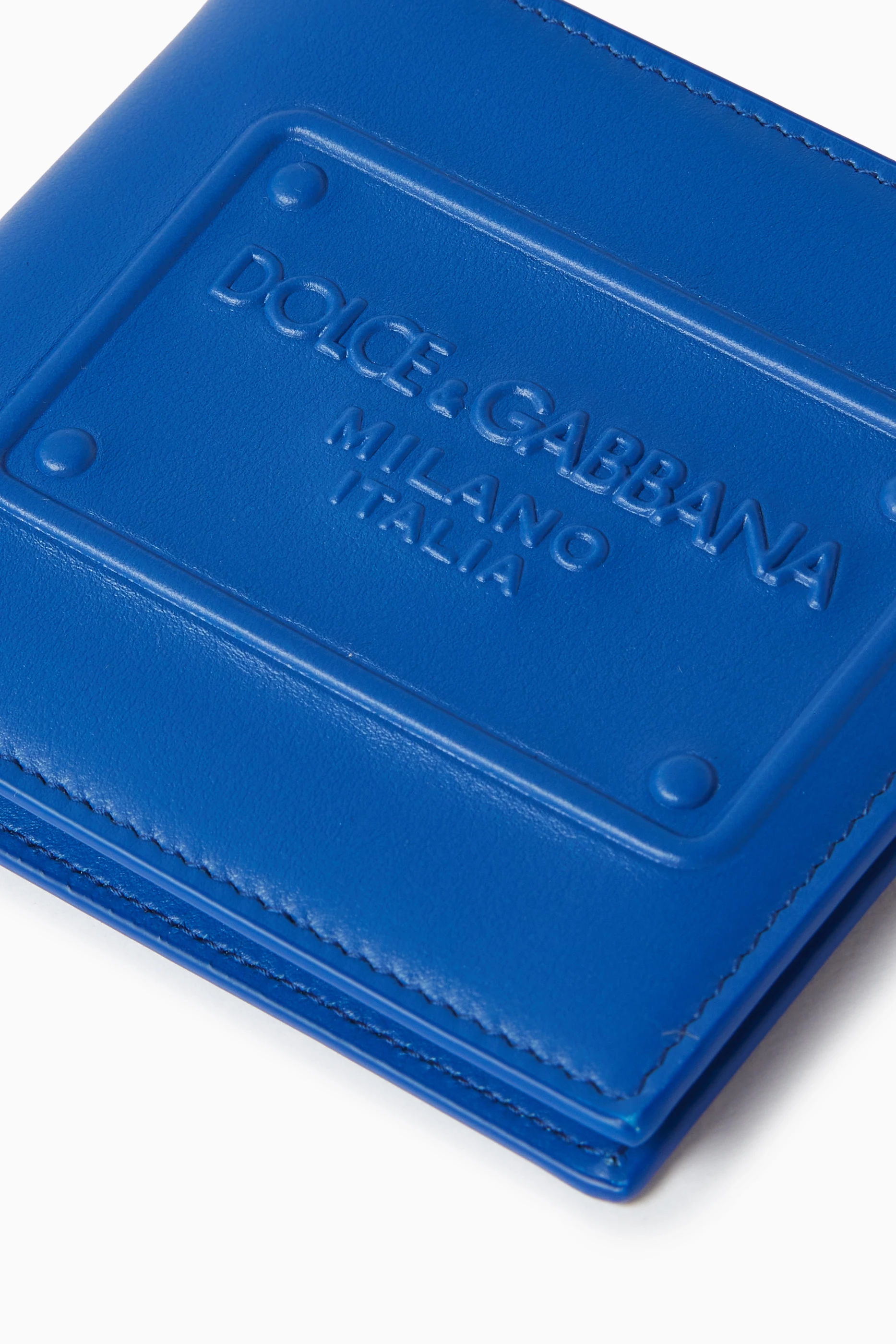 Buy Dolce & Gabbana Blue Logo Billfold Wallet in Smooth