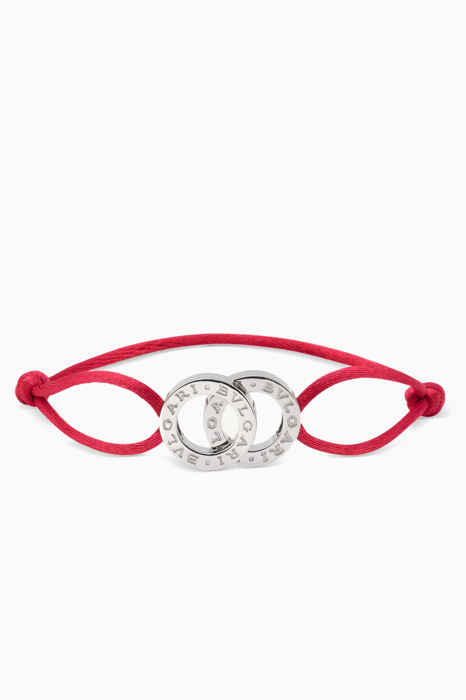 Buy BVLGARI Red BVLGARI BVLGARI Cord Bracelet in Sterling Silver For Women Online Ounass UAE