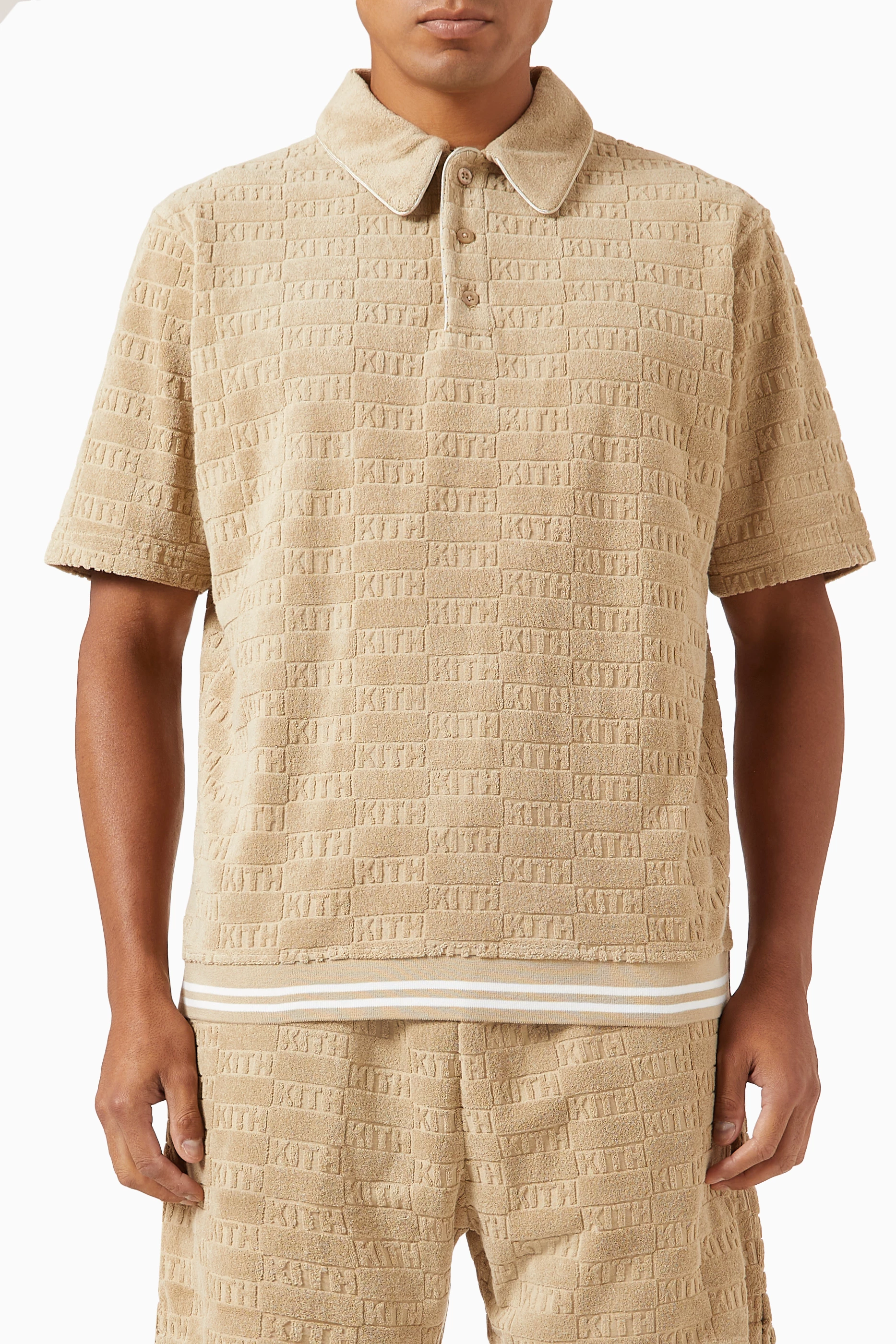 Buy Kith Neutral Graham Polo in Cotton-blend Terry For Men