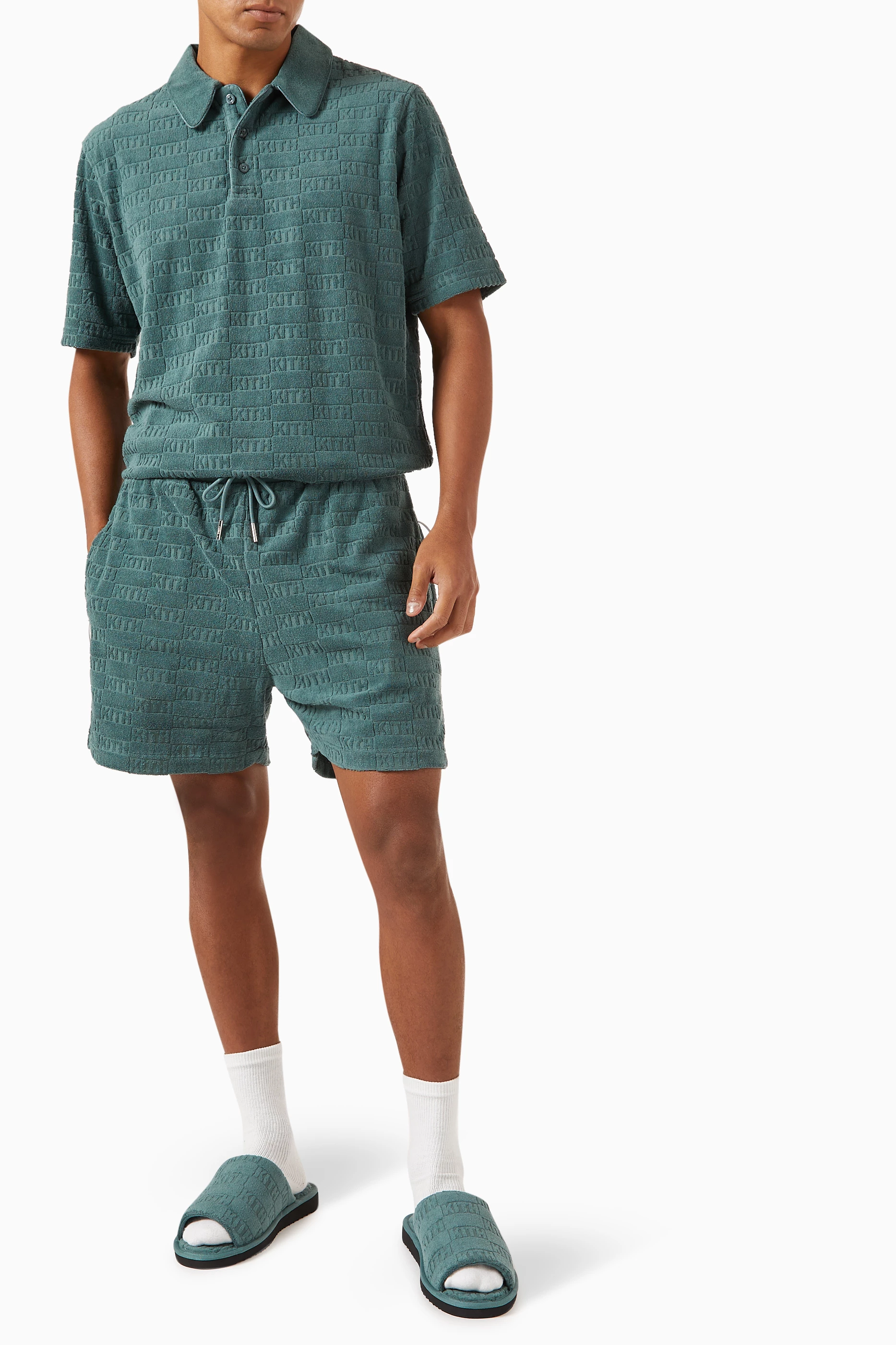 Buy Kith Green Graham Shorts in Cotton For Men Online | Ounass UAE