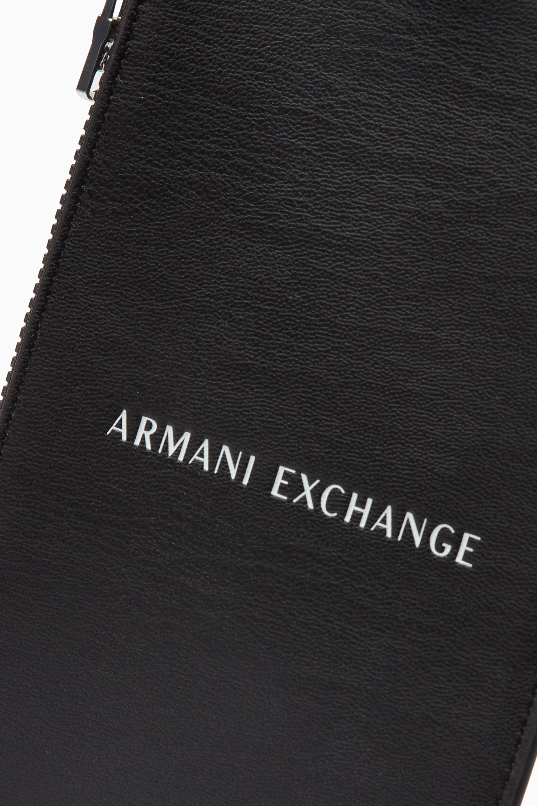 Buy Armani Exchange Black AX Logo Phone Case in Faux Leather