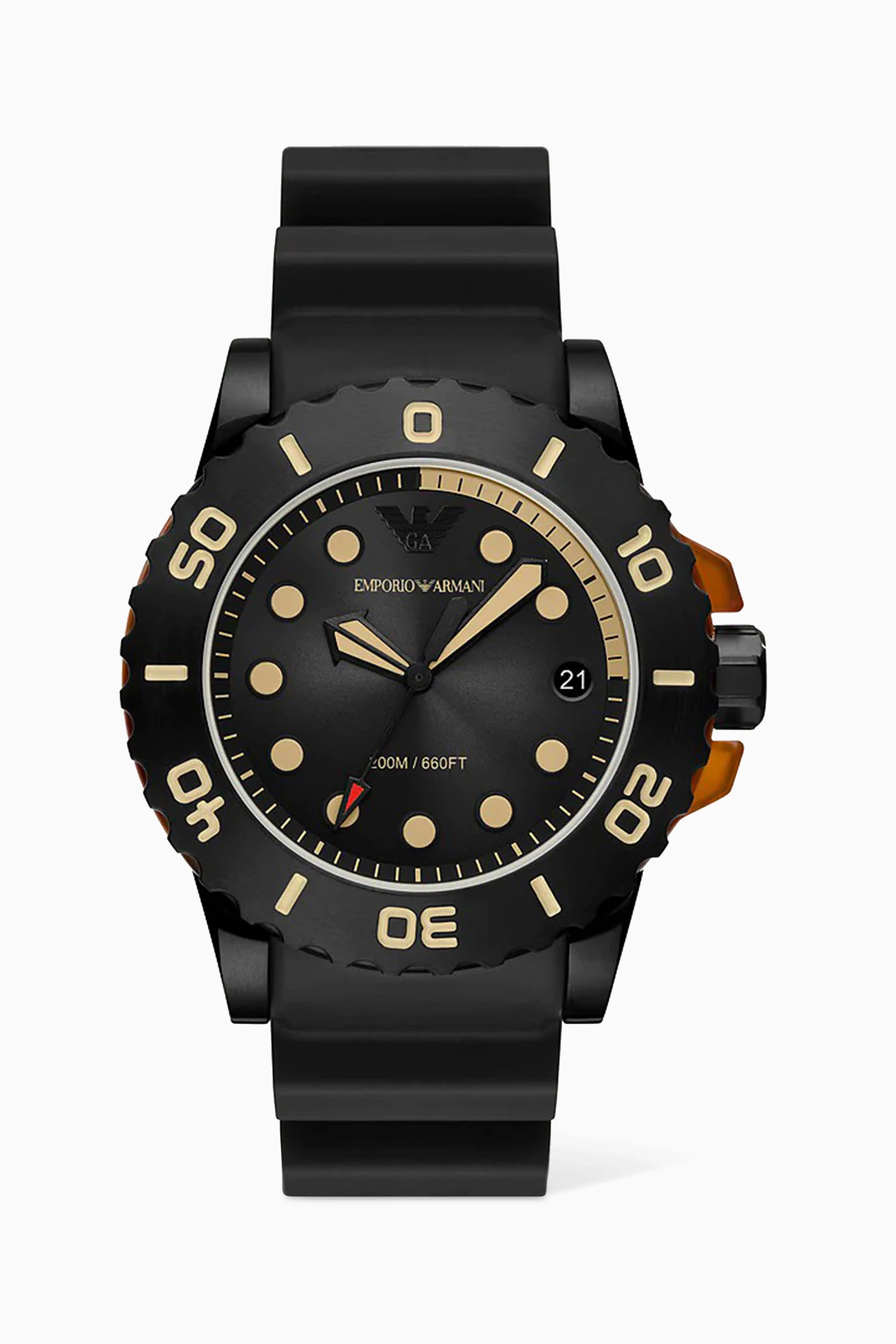 Buy Emporio Armani Black Aqua Quartz Watch 46mm For Men Online Ounass UAE