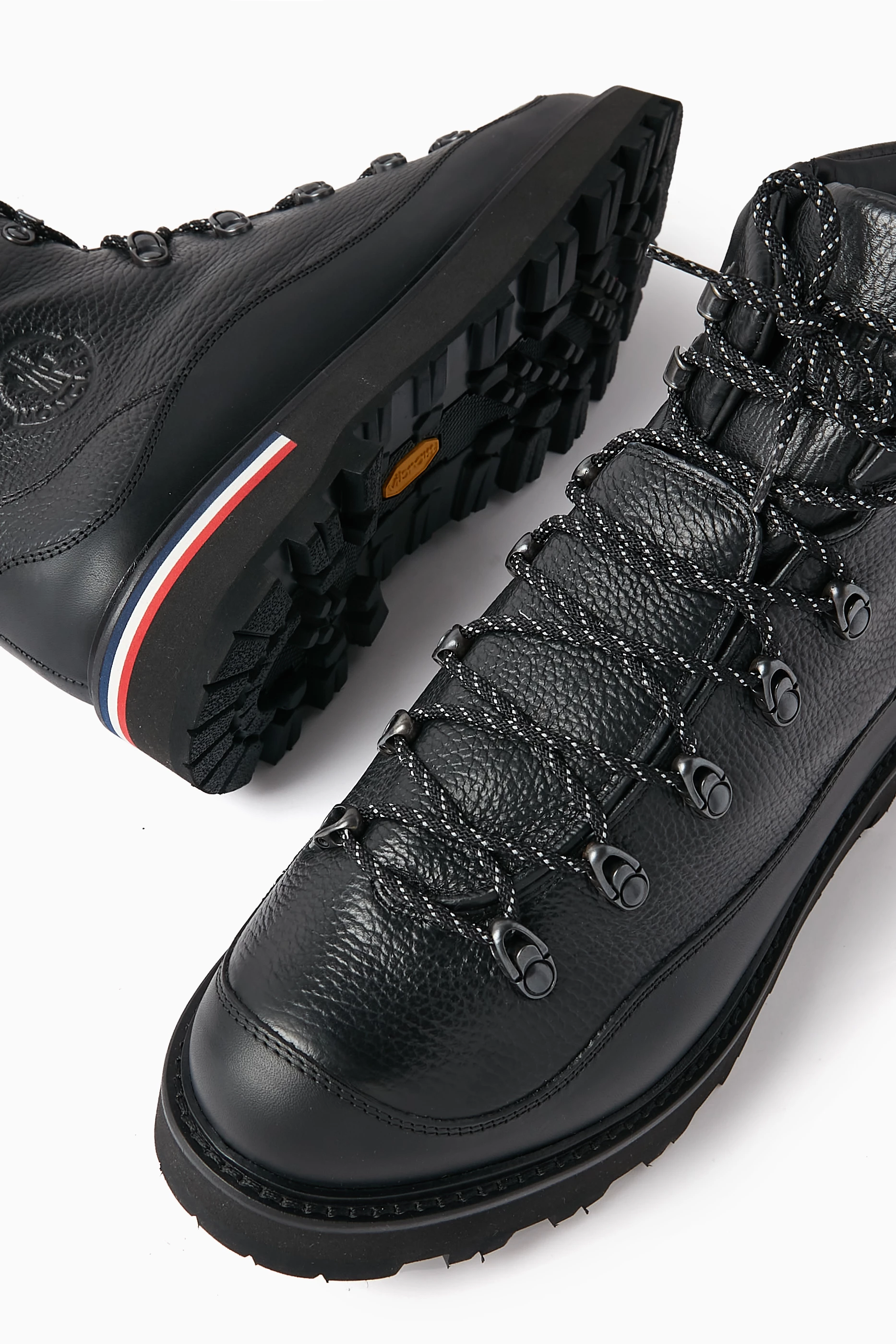 Buy Moncler Black Peka Trek Hiking Boots in Leather For Men Online Ounass UAE
