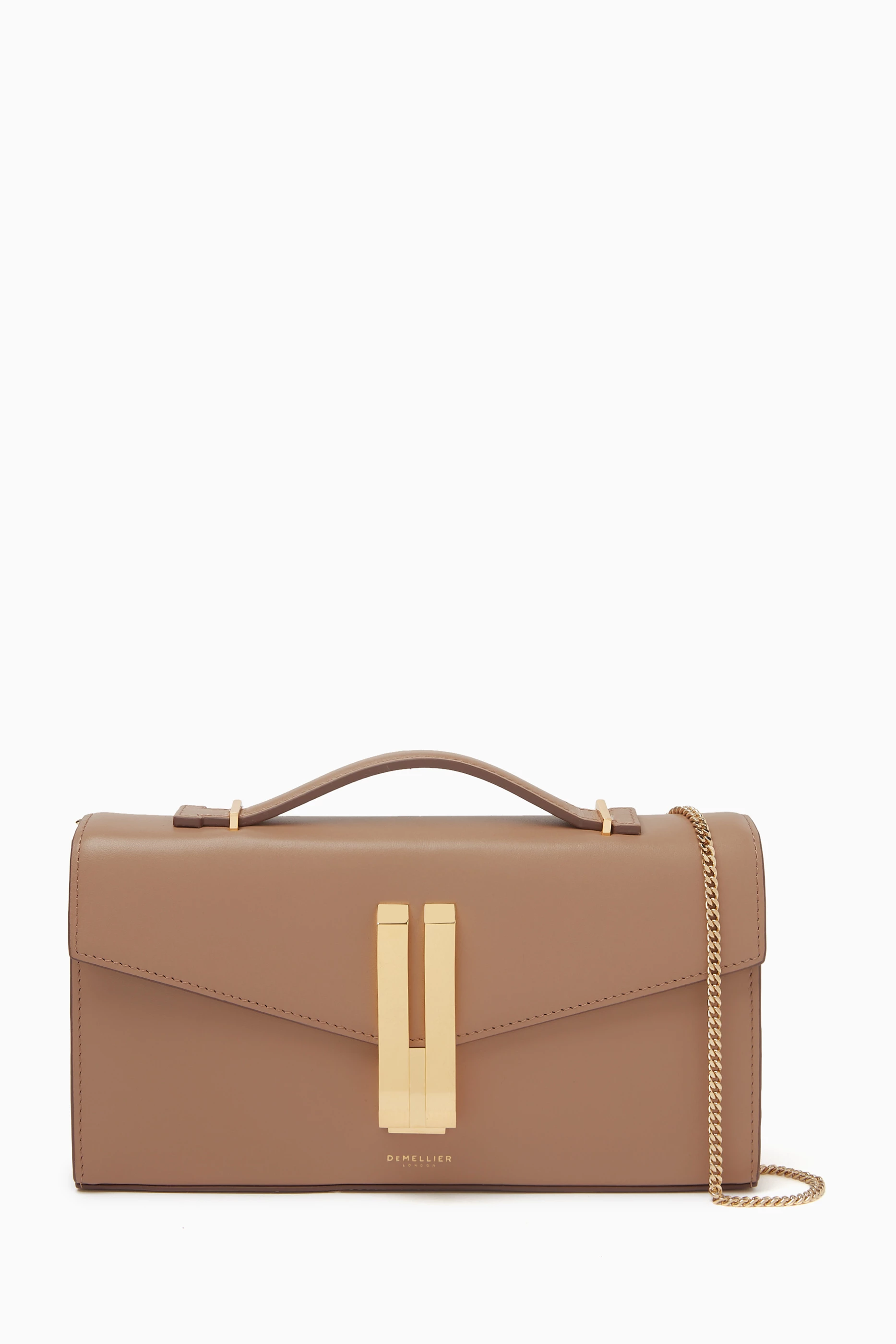 Buy DeMellier Neutral The Vancouver Clutch in Smooth Calf Leather